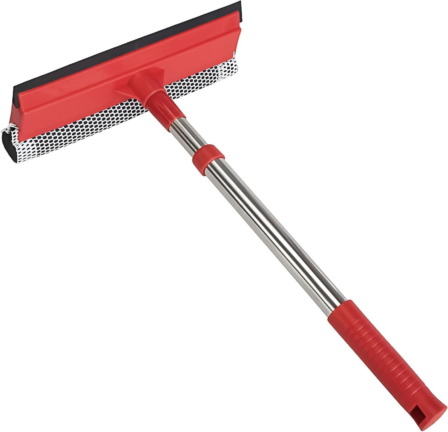 Professional Standard Window Squeegee,2-In-1 Window Cleaner Sponge and Soft Rubb