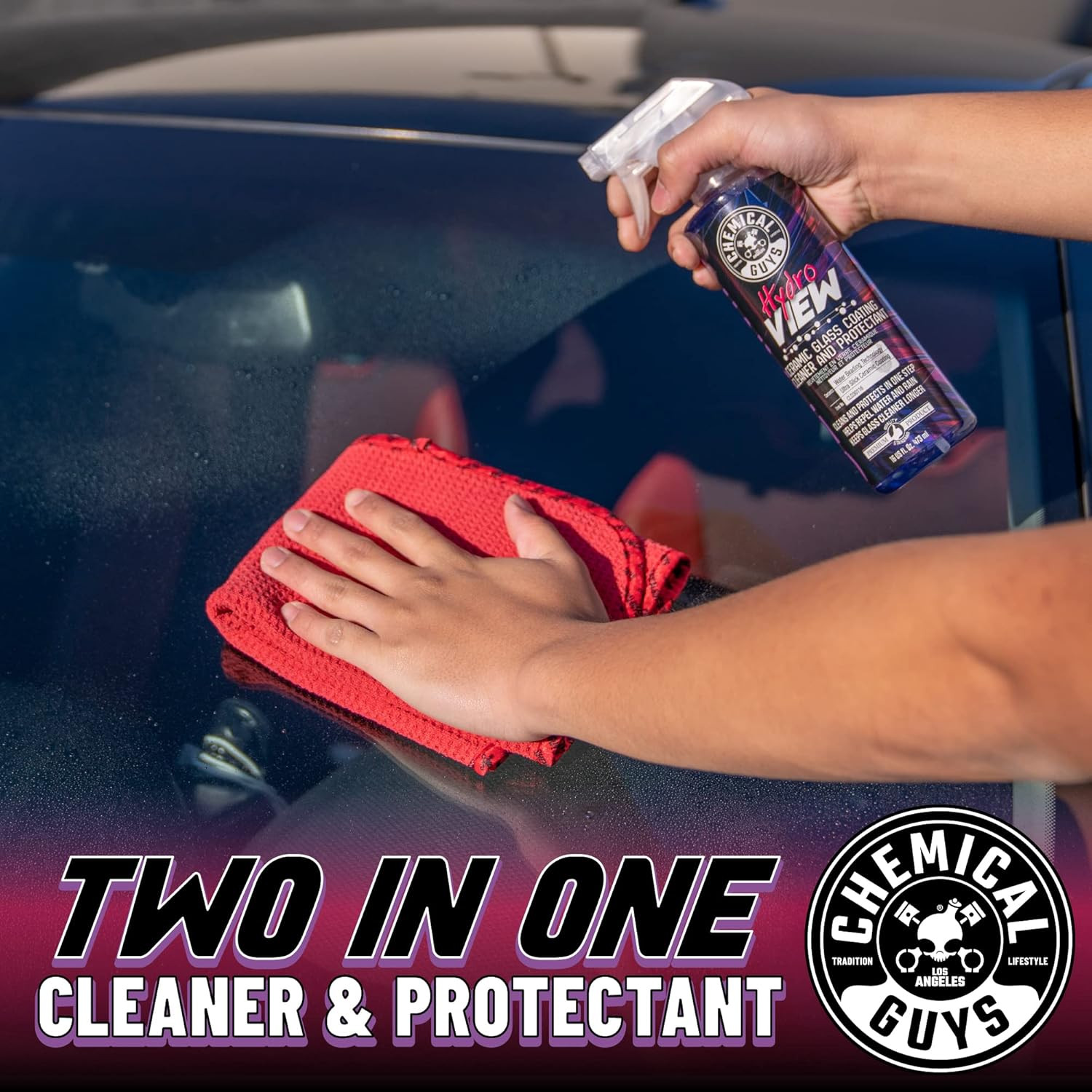 Hydroview Ceramic Glass Cleaner & Coating – Cleans & Adds Hydrophobic Protection