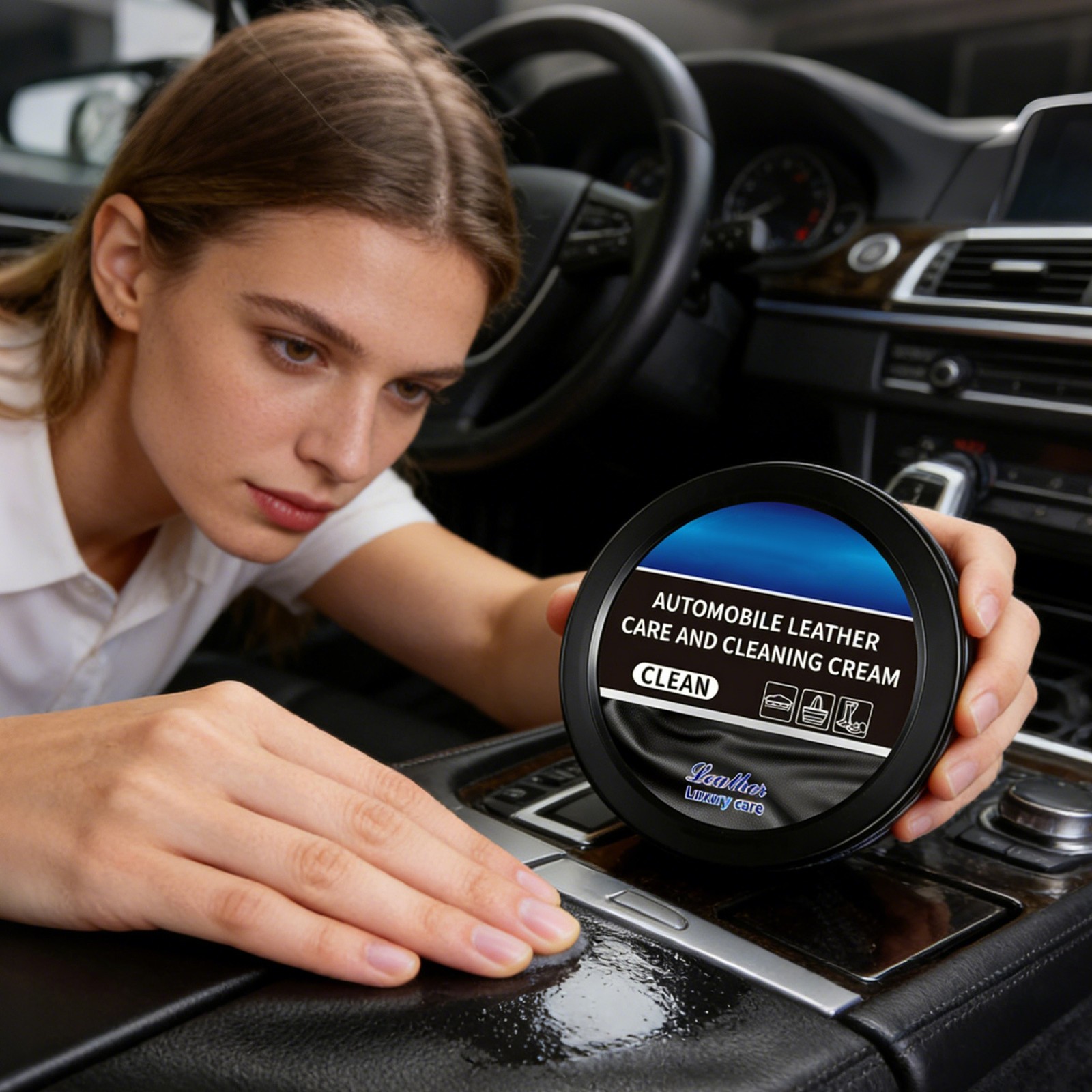 Leather Cleaner and Conditioner for Car Interior,120g Polish Cream Stain Remover