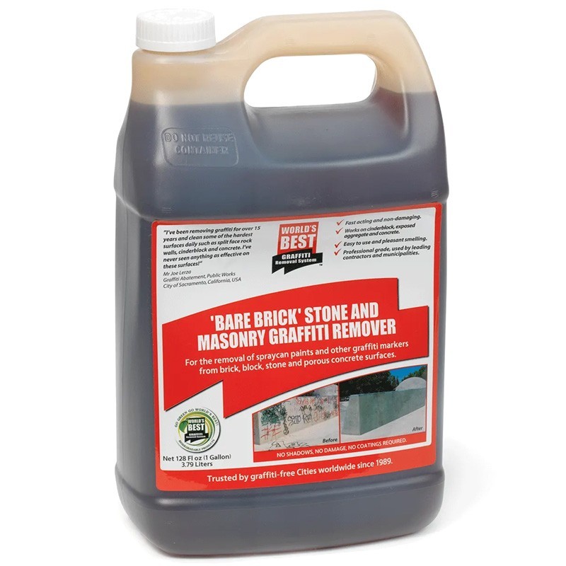 Graffiti Remover for Brick Stone Concrete WB0010 Pro Cleaner Solution (1 Gallon)