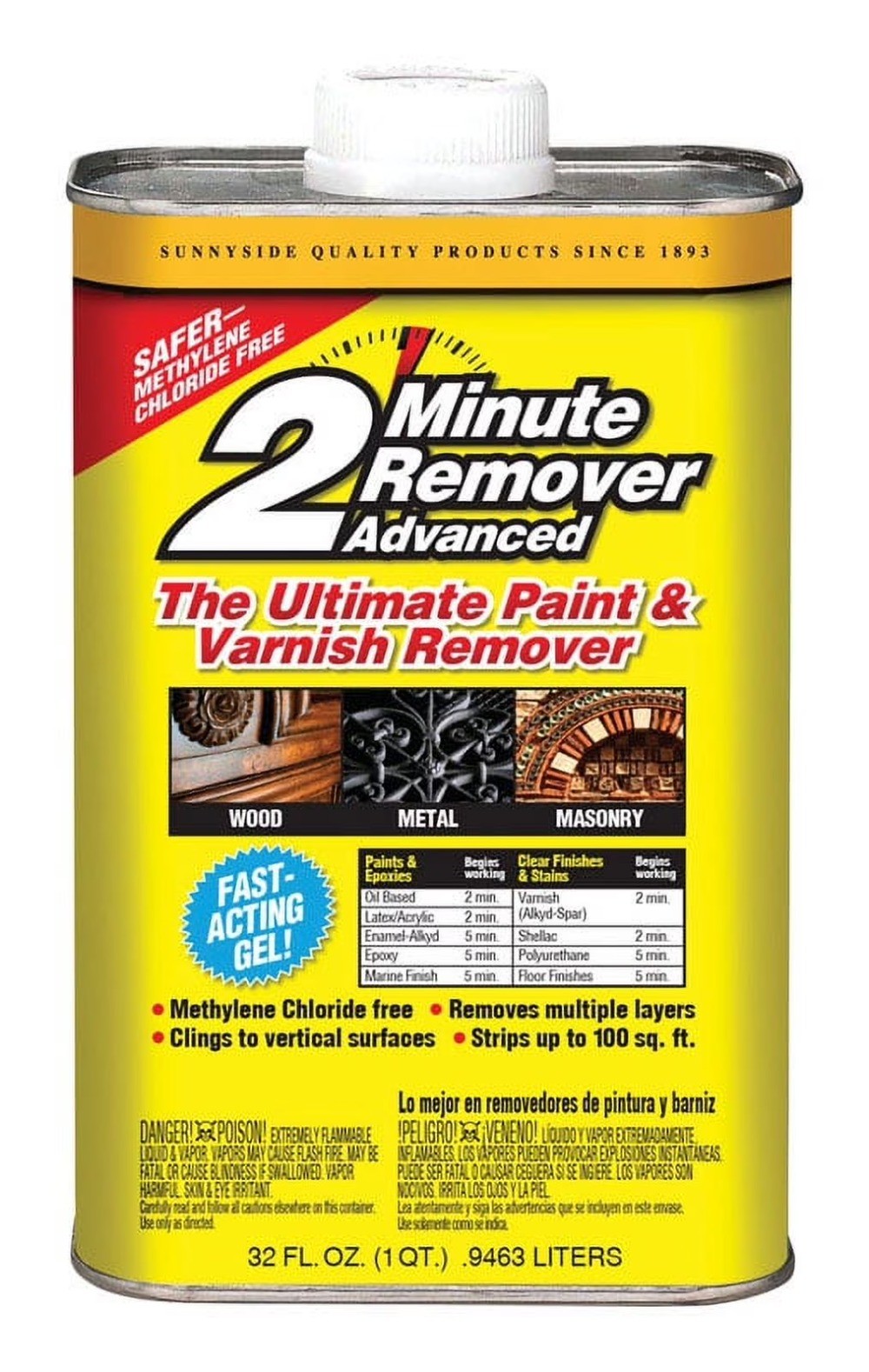 Sunnyside 2 Minute Remover Advanced Paint & Varnish Remover, 32 fl. oz.