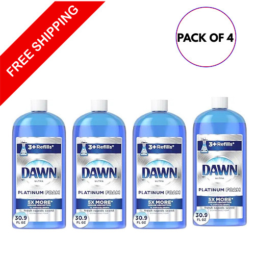 Dawn Dish Soap, Direct Foam Dishwashing Foam, Refill,Pack of 4, 30.9