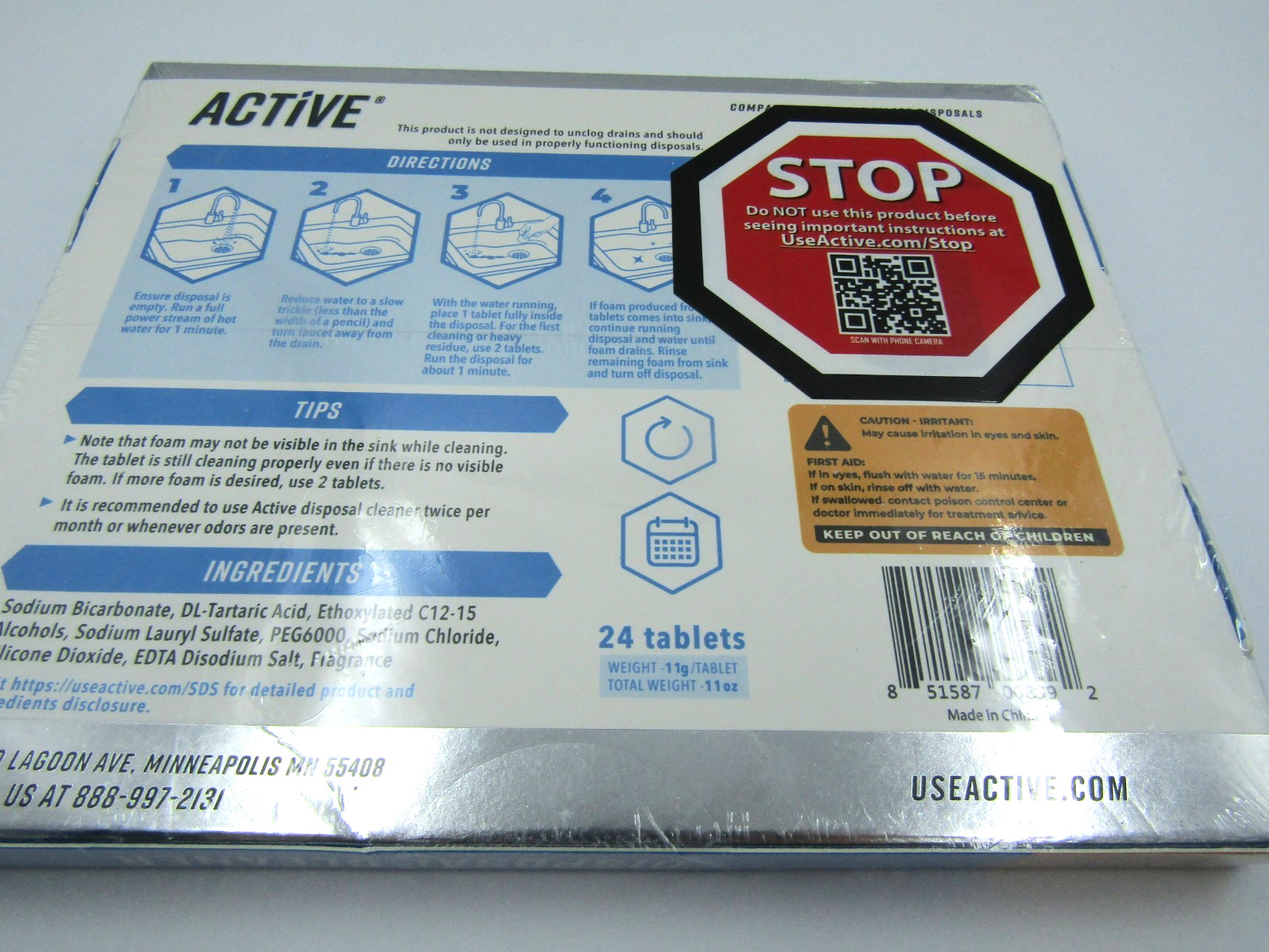 Active DISPOSAL Cleaner & Deodorizer 24 Tablets Garbage Disposal Sink