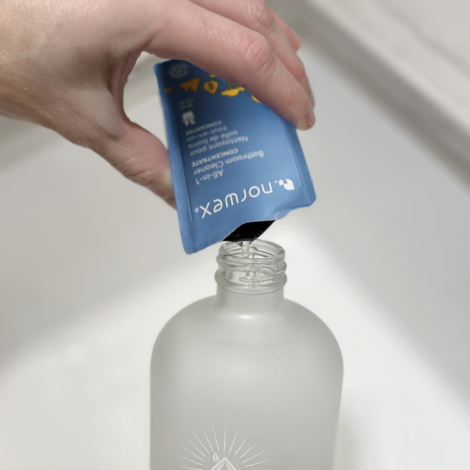 Norwex All-in-1 Bathroom Cleaner Concentrate 1 packet & 1 Forever Bottle