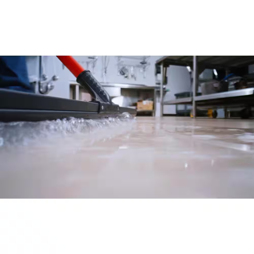 24 In. PVC High Power Multi-Surface Rubber Floor Squeegee with 60 In. Steel Hand