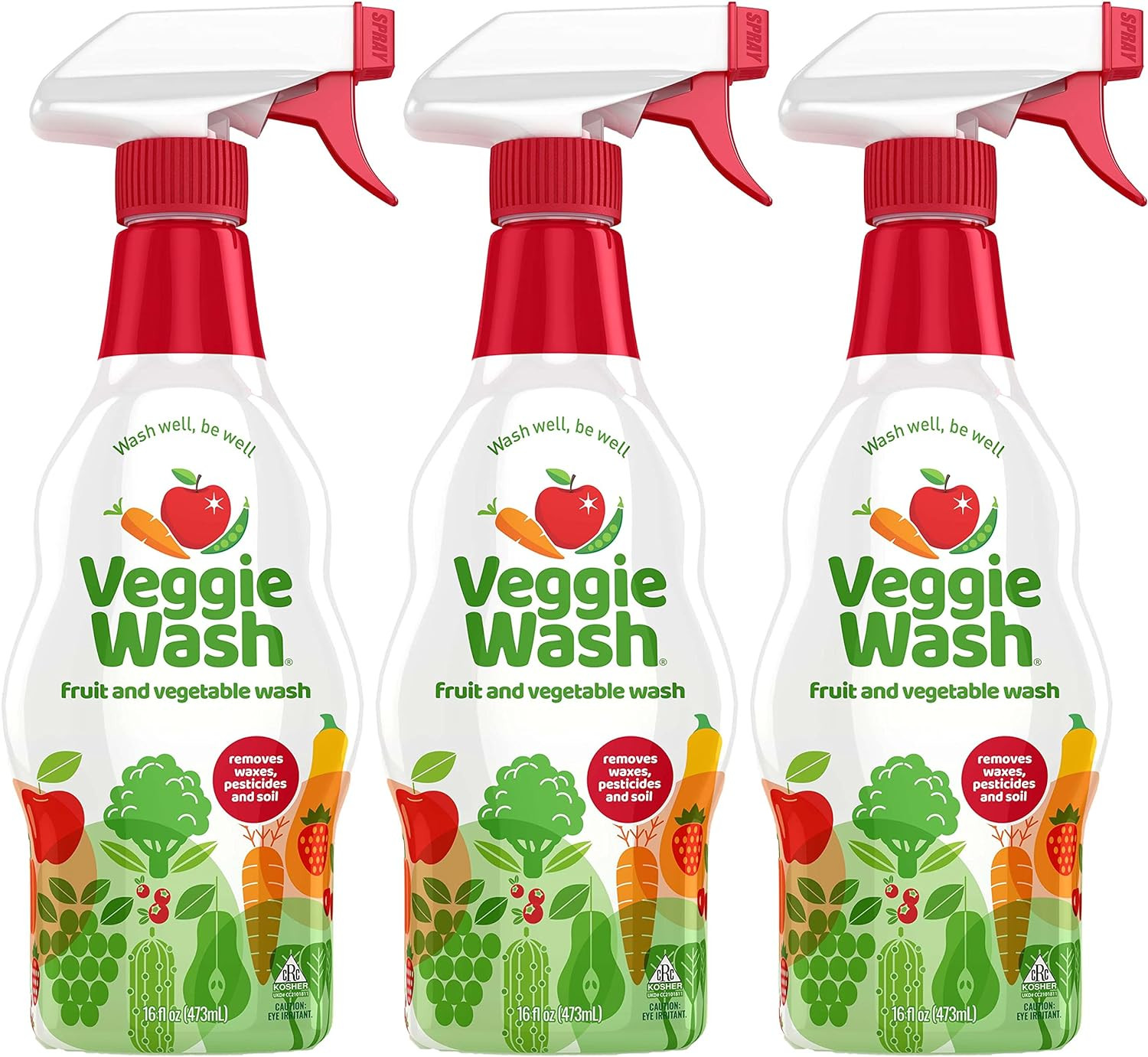 Fruit and Vegetable Wash, Produce Wash and Cleaner, 16-Fluid Ounce, Pack of 3