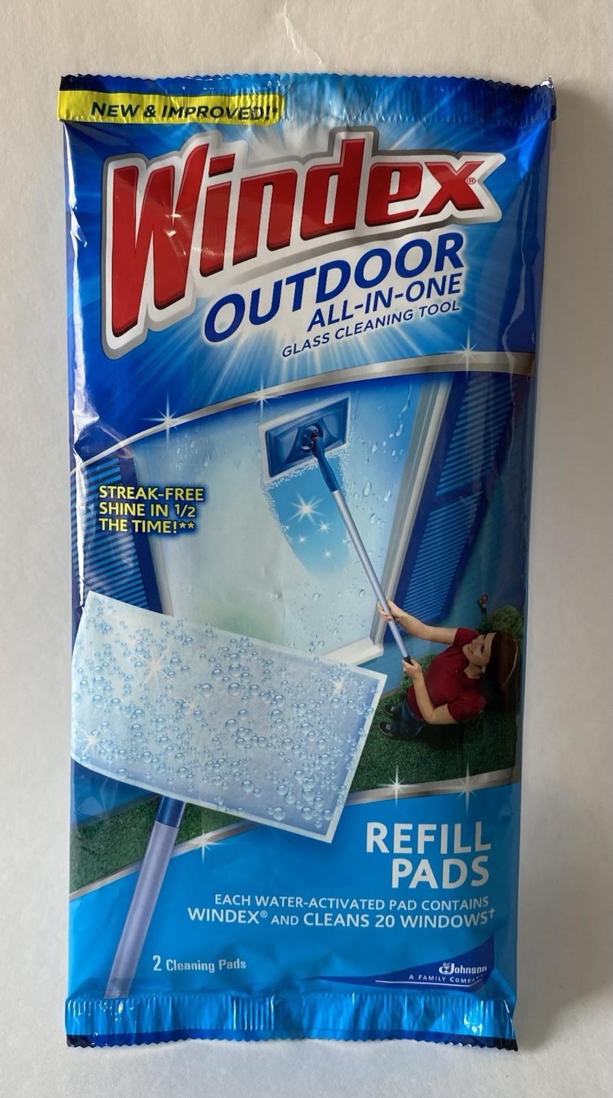 Windex Outdoor Refill Pads 2 Count (1 Pack) Window Glass Cleaner BRAND NEW