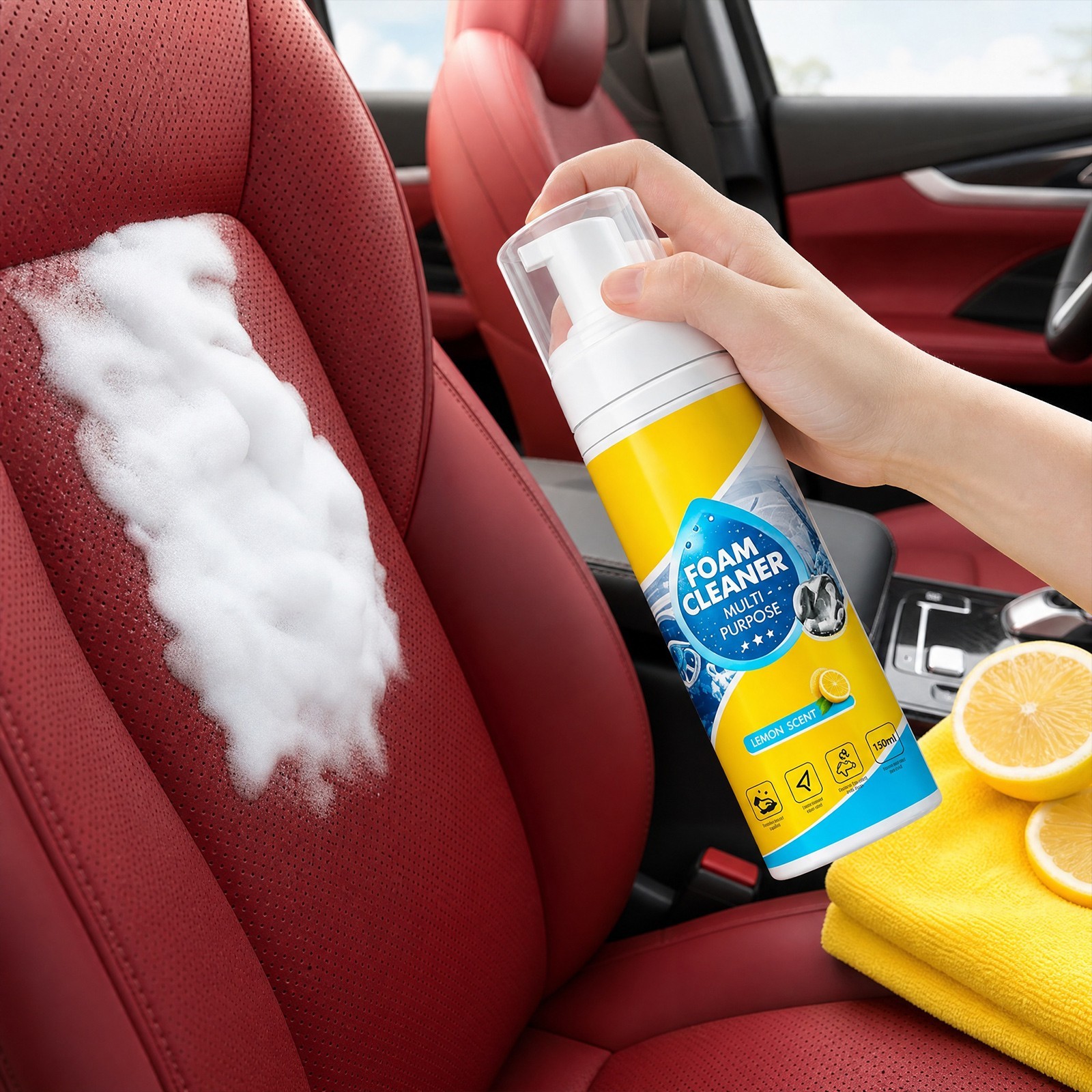 4-in-1 Multi-Enzyme Foam Cleaner, All-Purpose Spray 5oz with Sponge & Towel