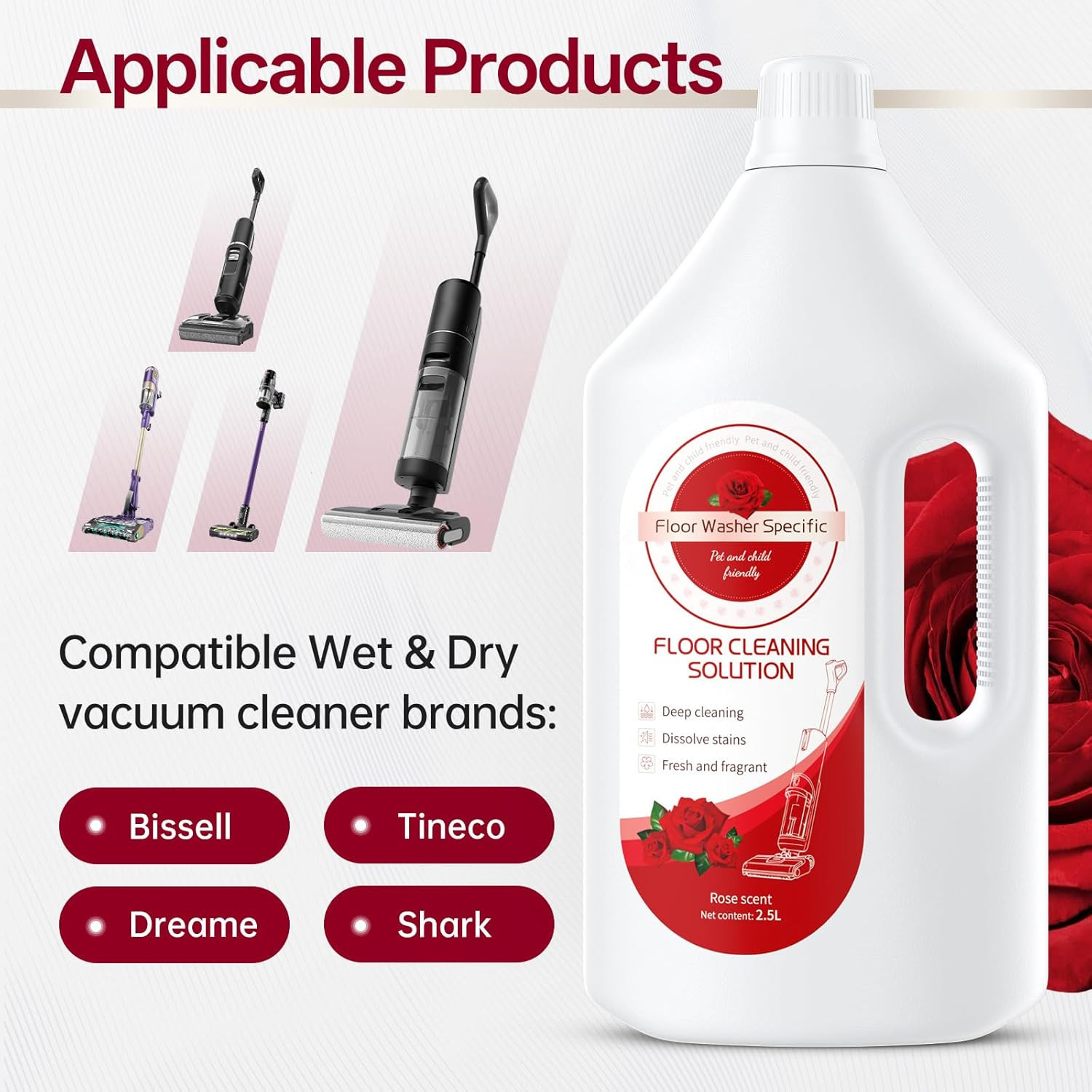 Floor Cleaning Solution Compatible with Tineco/Bissell/Dreame and Shark, Fragran