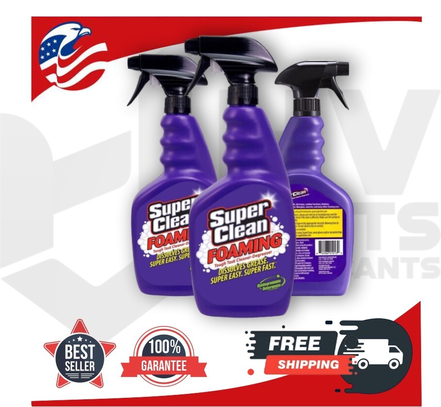 Super Clean Foaming Multi-Surface All Purpose Cleaner Degreaser Spray, Biodeg…