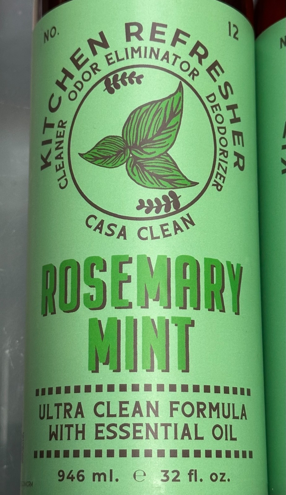 KITCHEN REFRESHER Ultra Cleaner Odor Eliminator Deodorizer ROSEMARY MINT 946ml