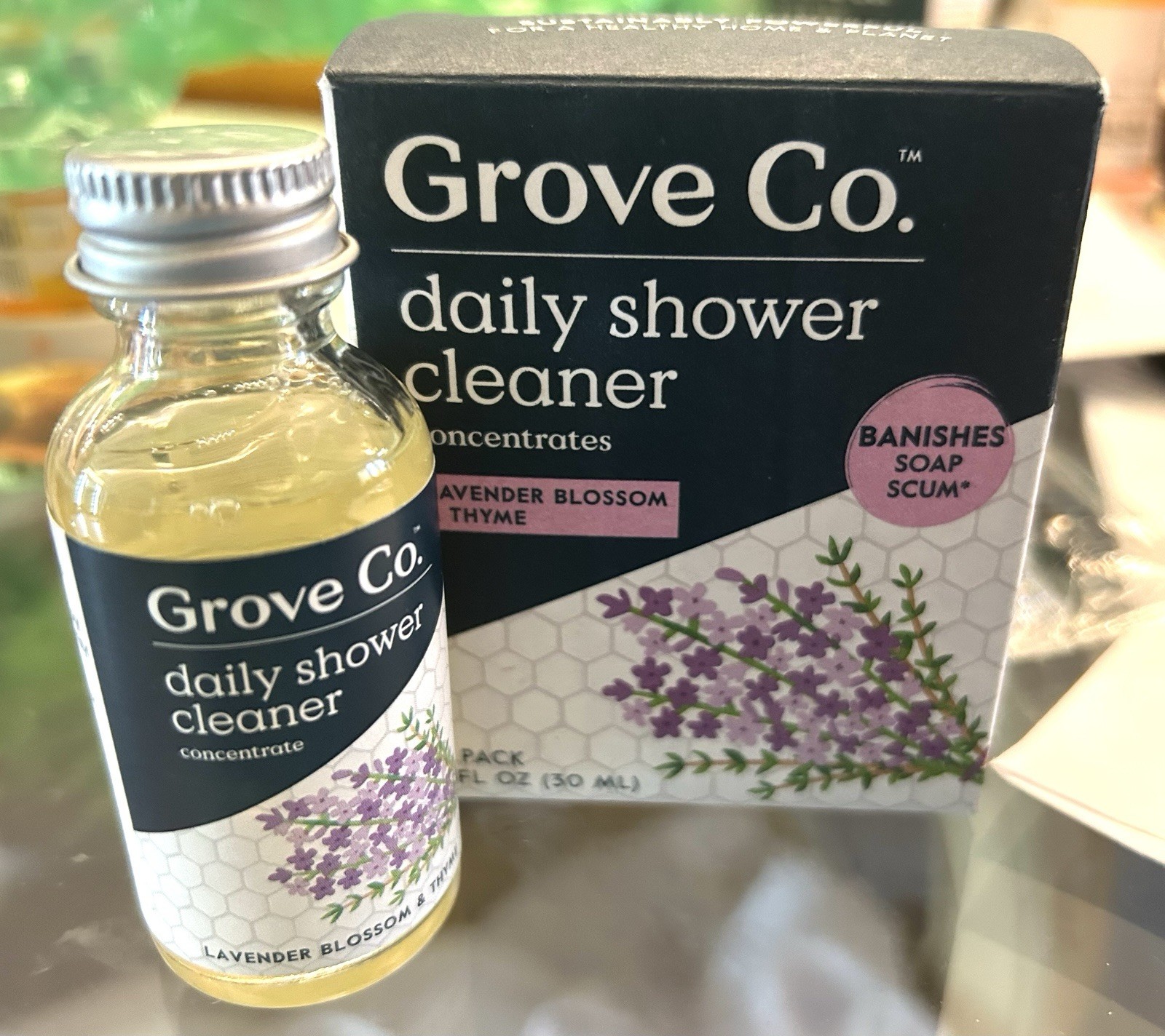 NEW Grove Co Daily Shower Cleaner Concentrates – Lavender Blossom & Thyme NIB
