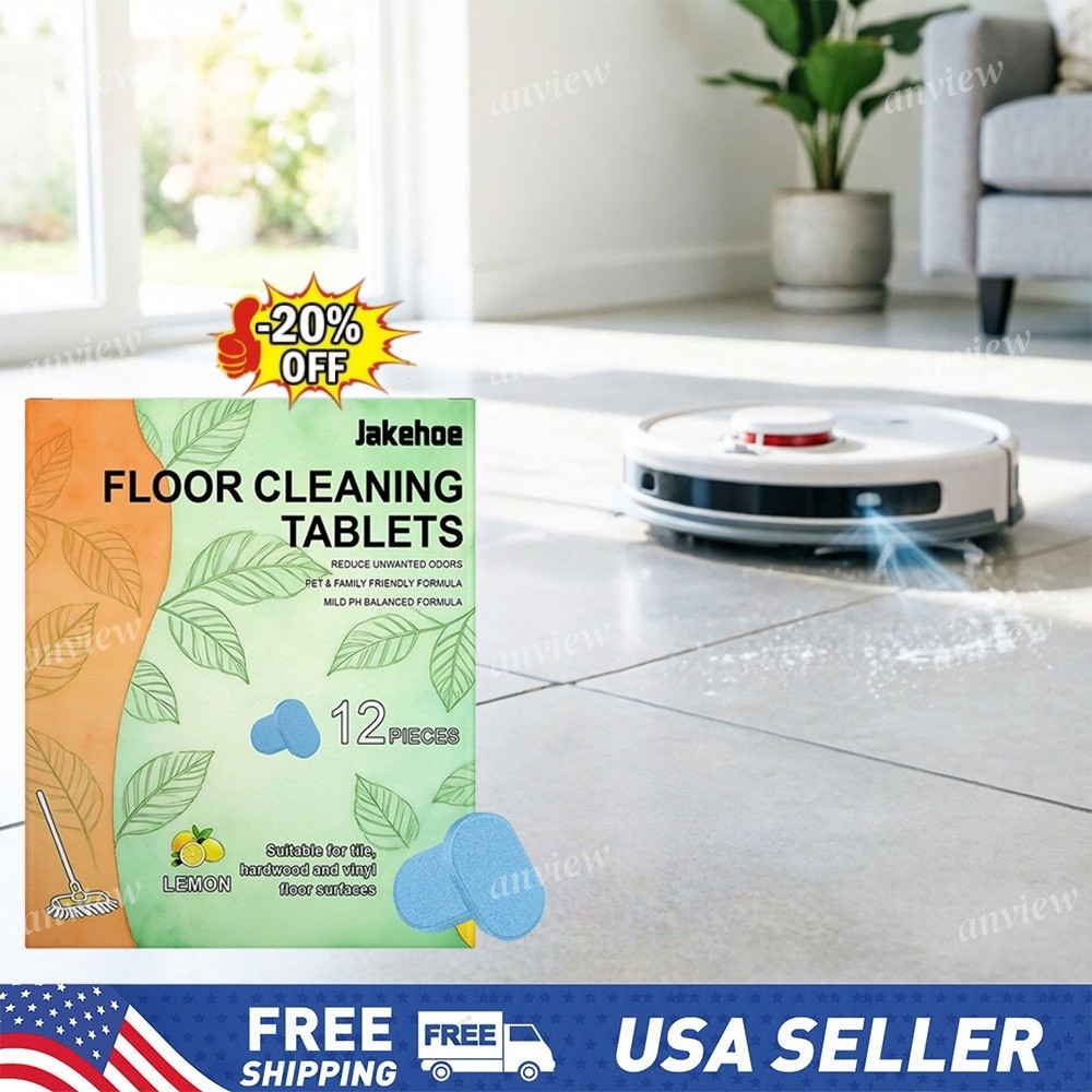 12pc Floor Cleaning Solution Tablet, Deep Cleans for Multiple Floors,lemon Scent