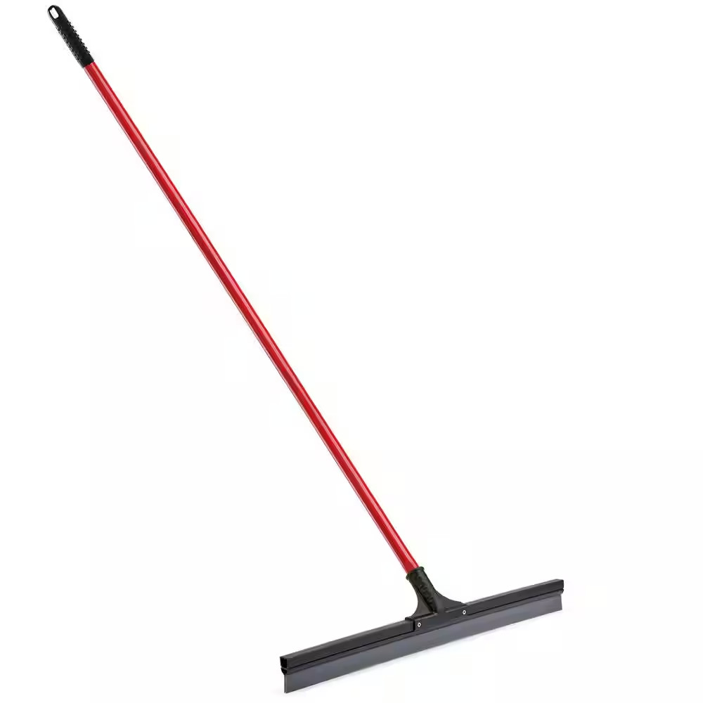 24 In. PVC High Power Multi-Surface Rubber Floor Squeegee with 60 In. Steel Hand