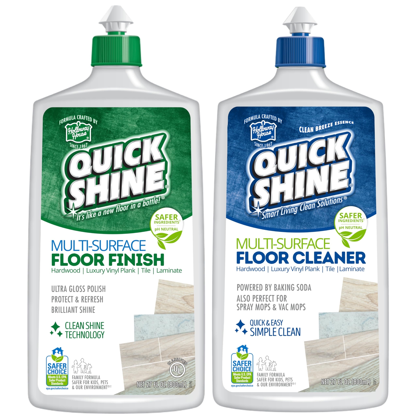 Quick Shine Multi Surface Floor Cleaner and Finish 27 Fl Oz Pack of 2