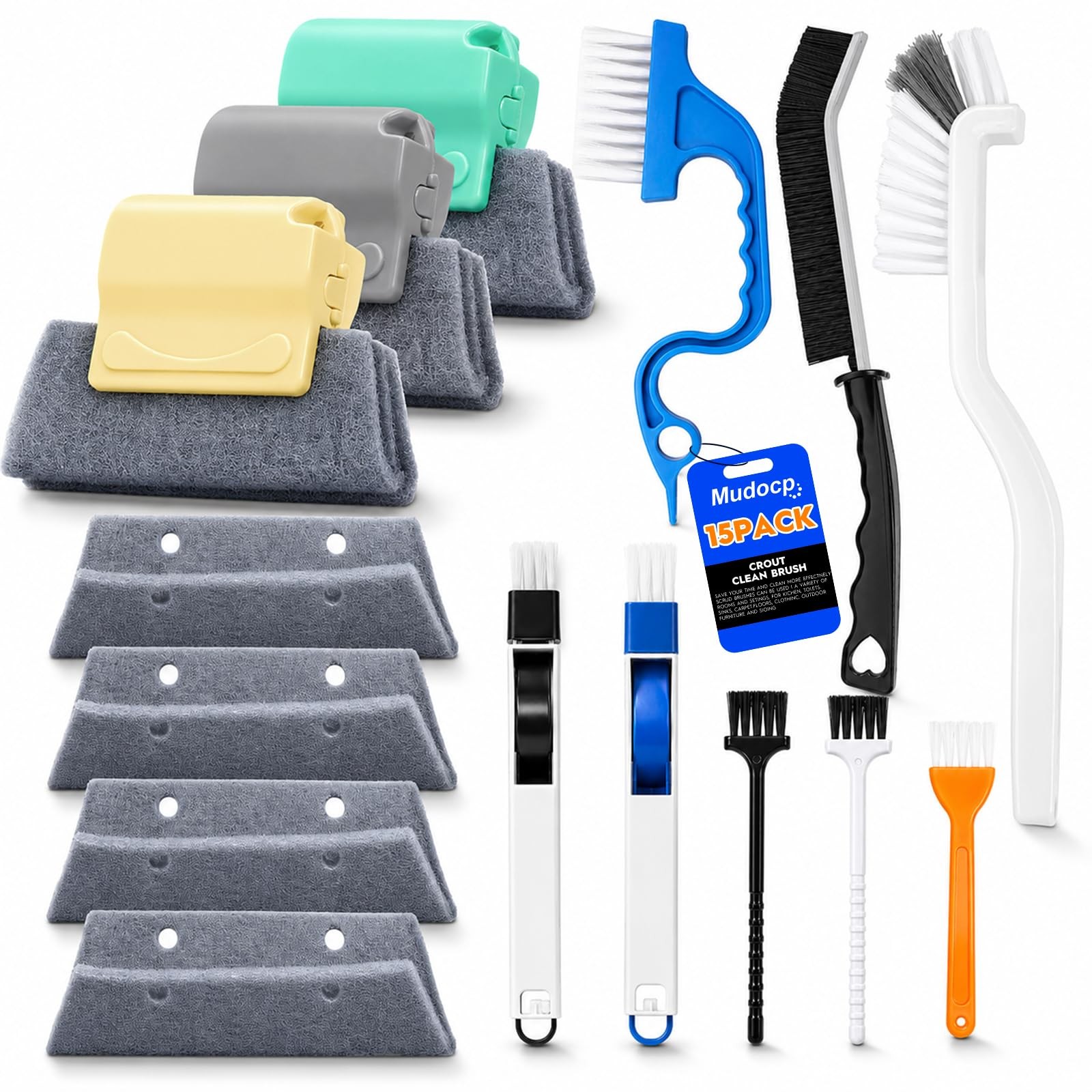 Window Track Cleaning Tools, 15 Pcs Sill Cleaner Brush for Window/Door Tracks…