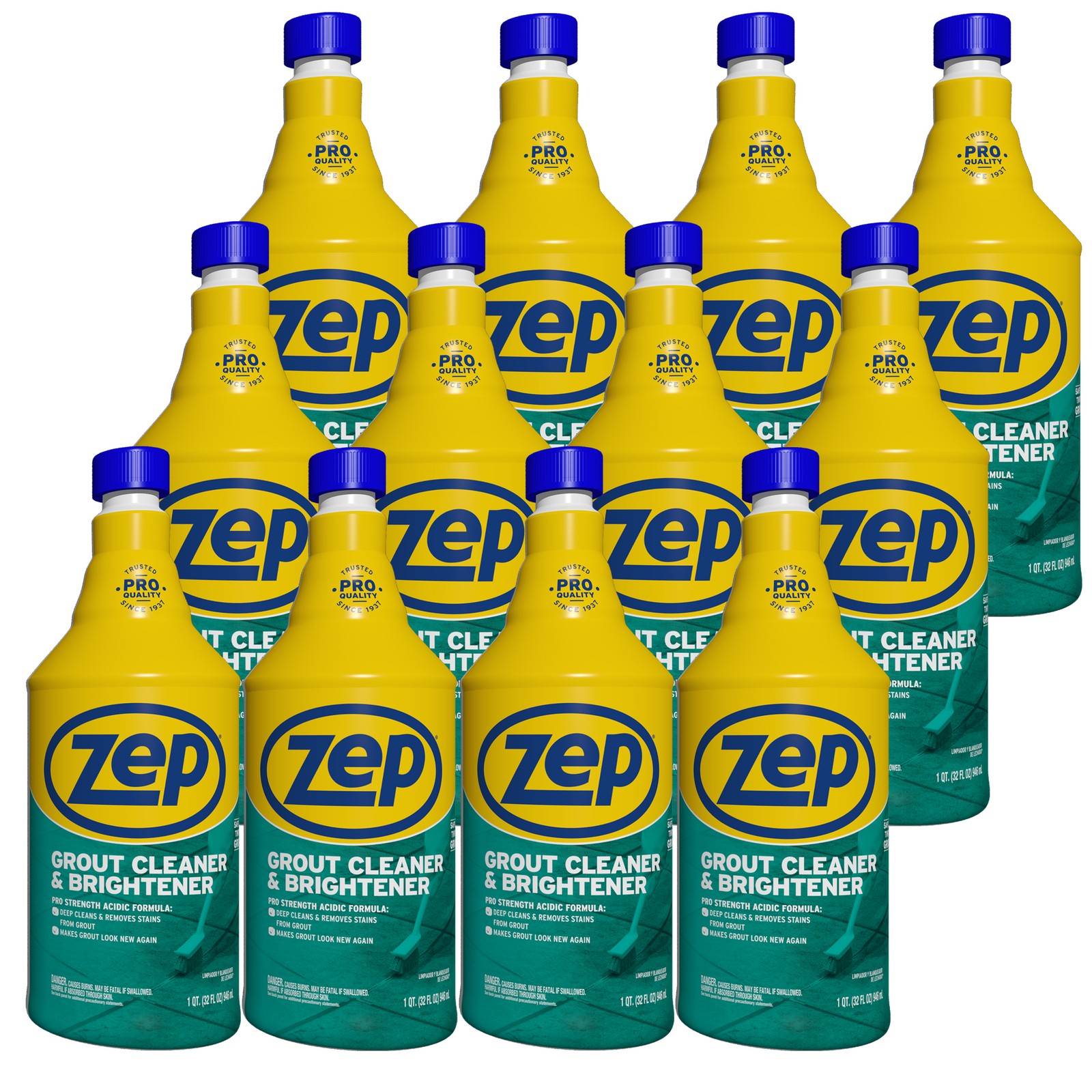 Zep Grout Cleaner and Brightener – 32 oz (Case of 12) ZU104632 – Make Grout Look