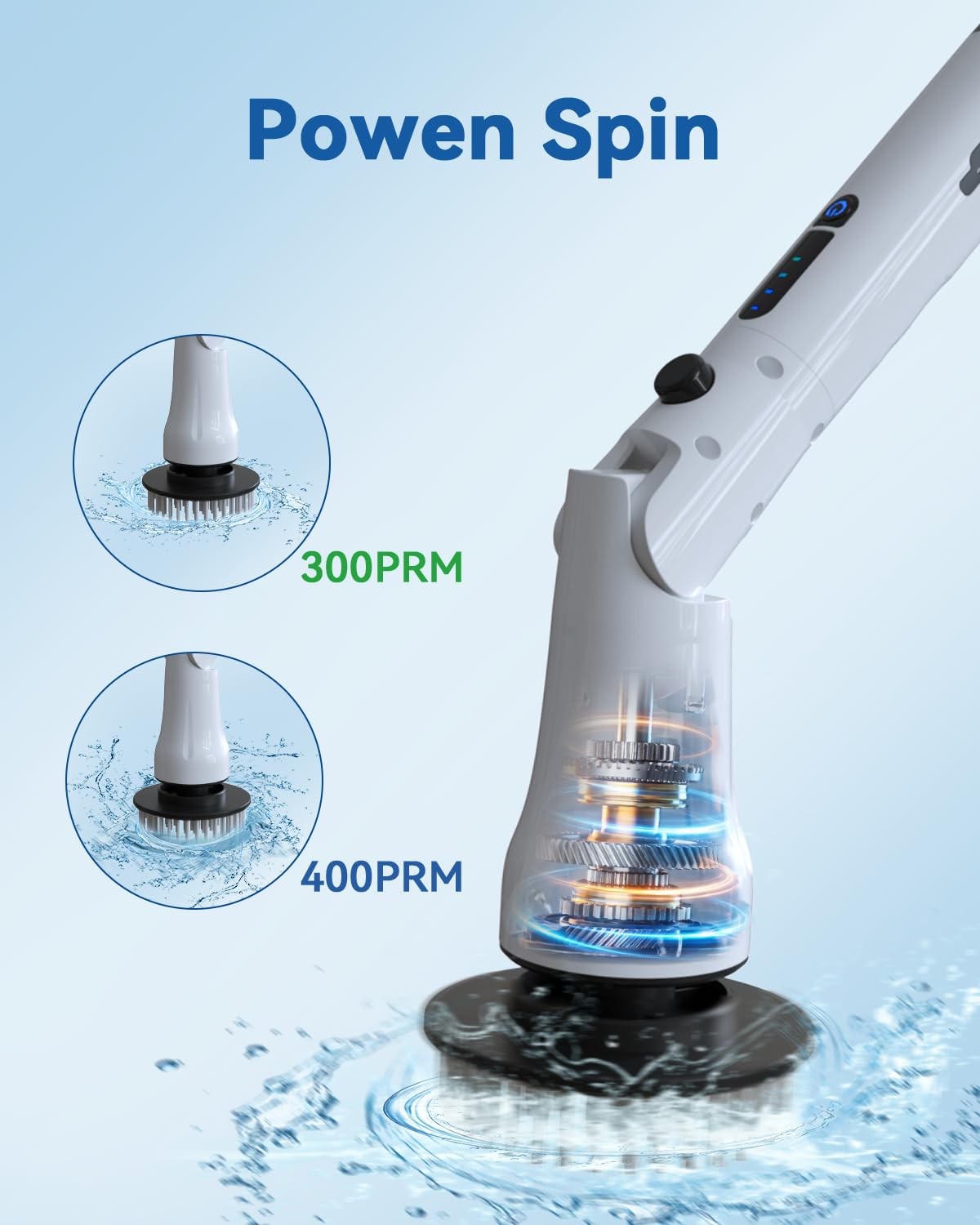 Electric Spin Scrubber, Hillyfe Bathroom Scrubber Electric with 7 Replaceable Br