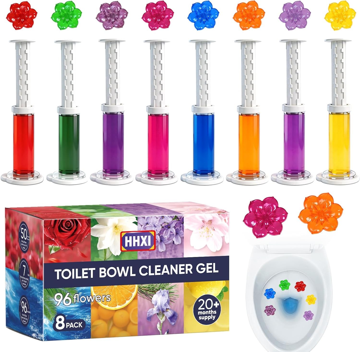 8 Pa Toilet l Stp, Toilet Bowl Cleaner l, 8 Scents Flower Shaped,