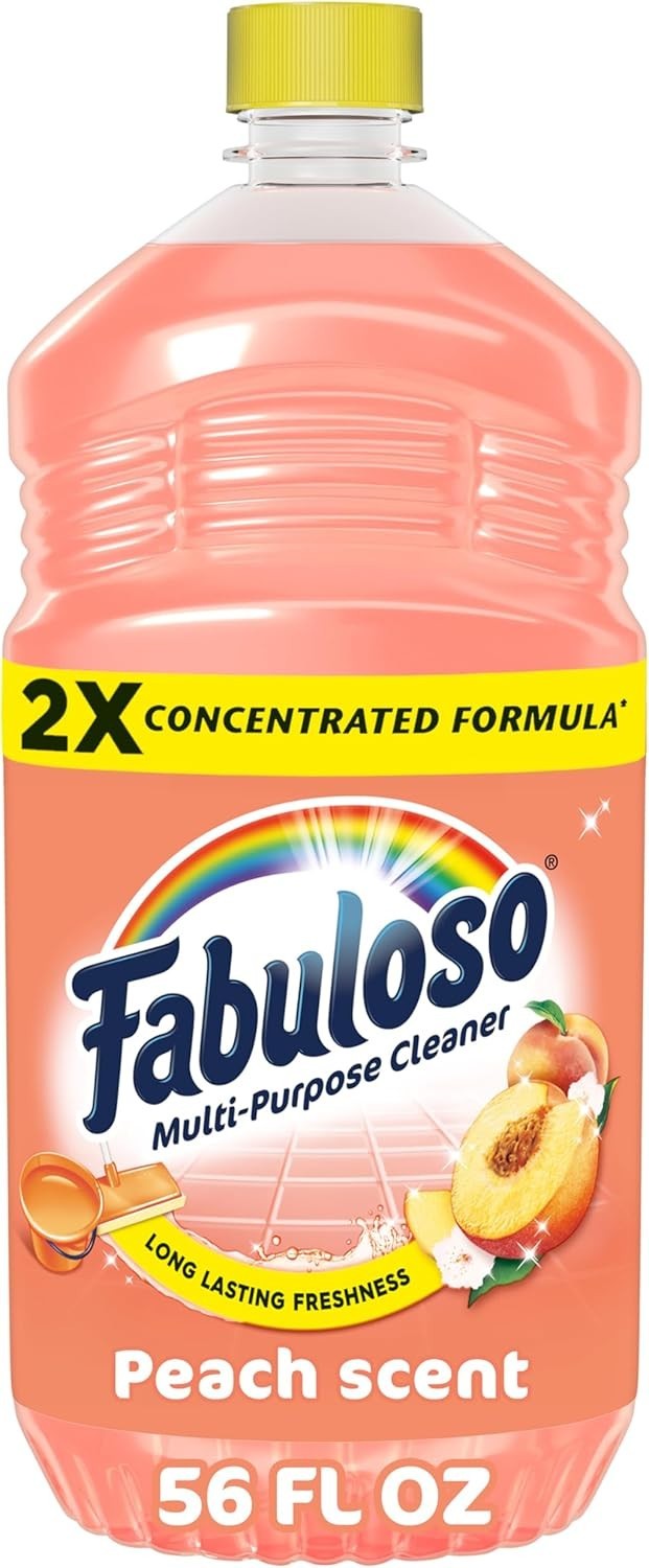 2X Concentrated Peach Scent Cleaner – No Rinse, 56 fl oz for Ultimate Freshness