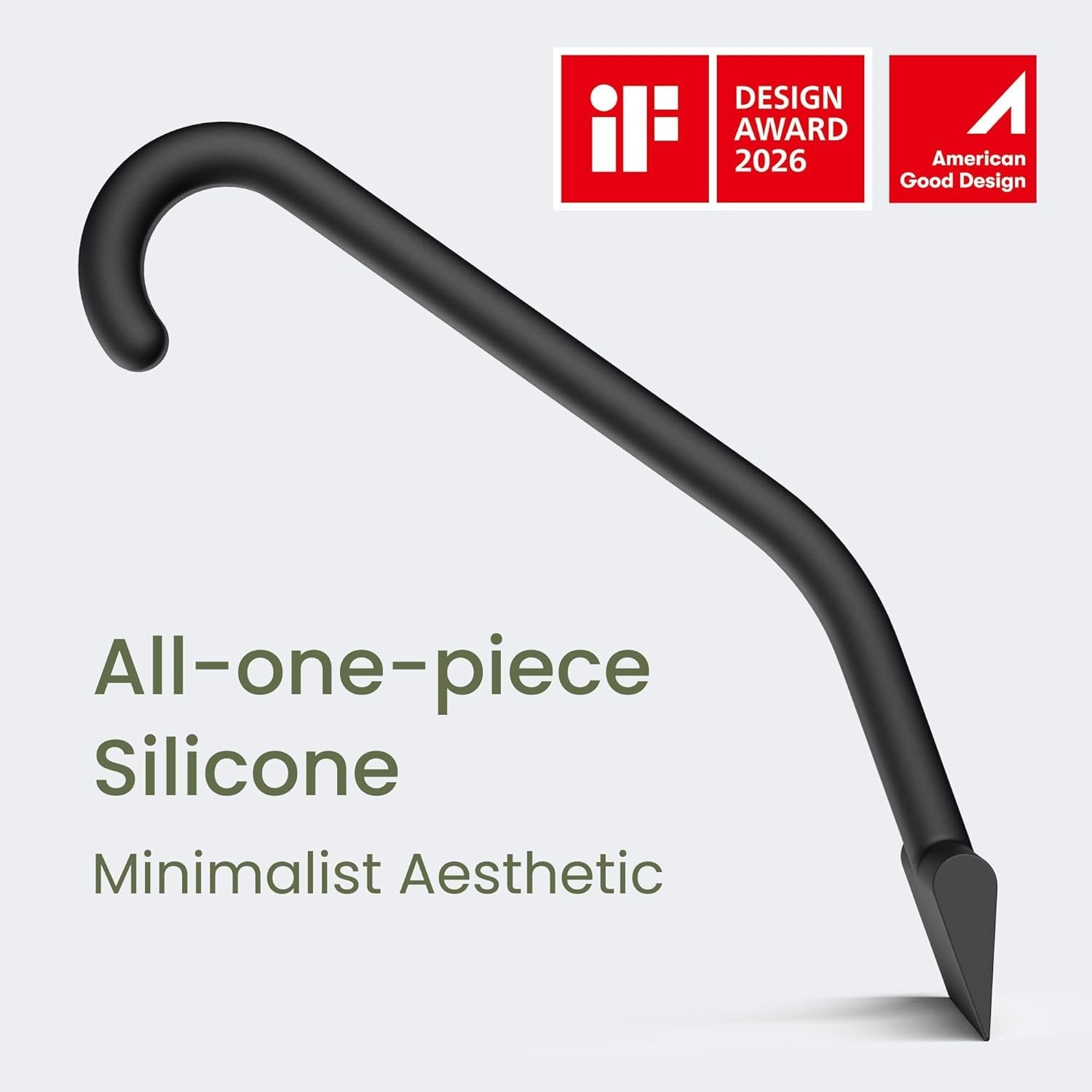 Modern Black Silicone Shower Squeegee with Built-in Hook – Streak-Free Guarantee