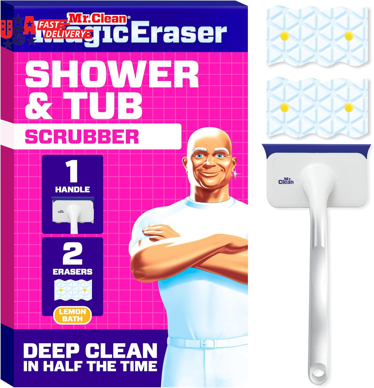 Magic Eraser Shower & Tub Scrubber, Bathroom Cleaner, All in One Bathroom Cleane