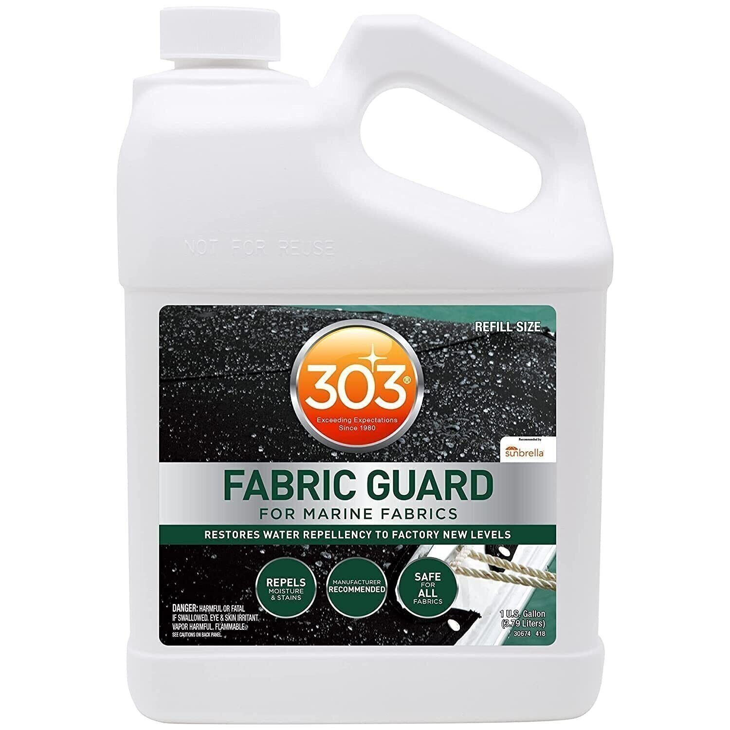 303 Marine Fabric Guard – Restores Water and Stain Repellency To Factory New