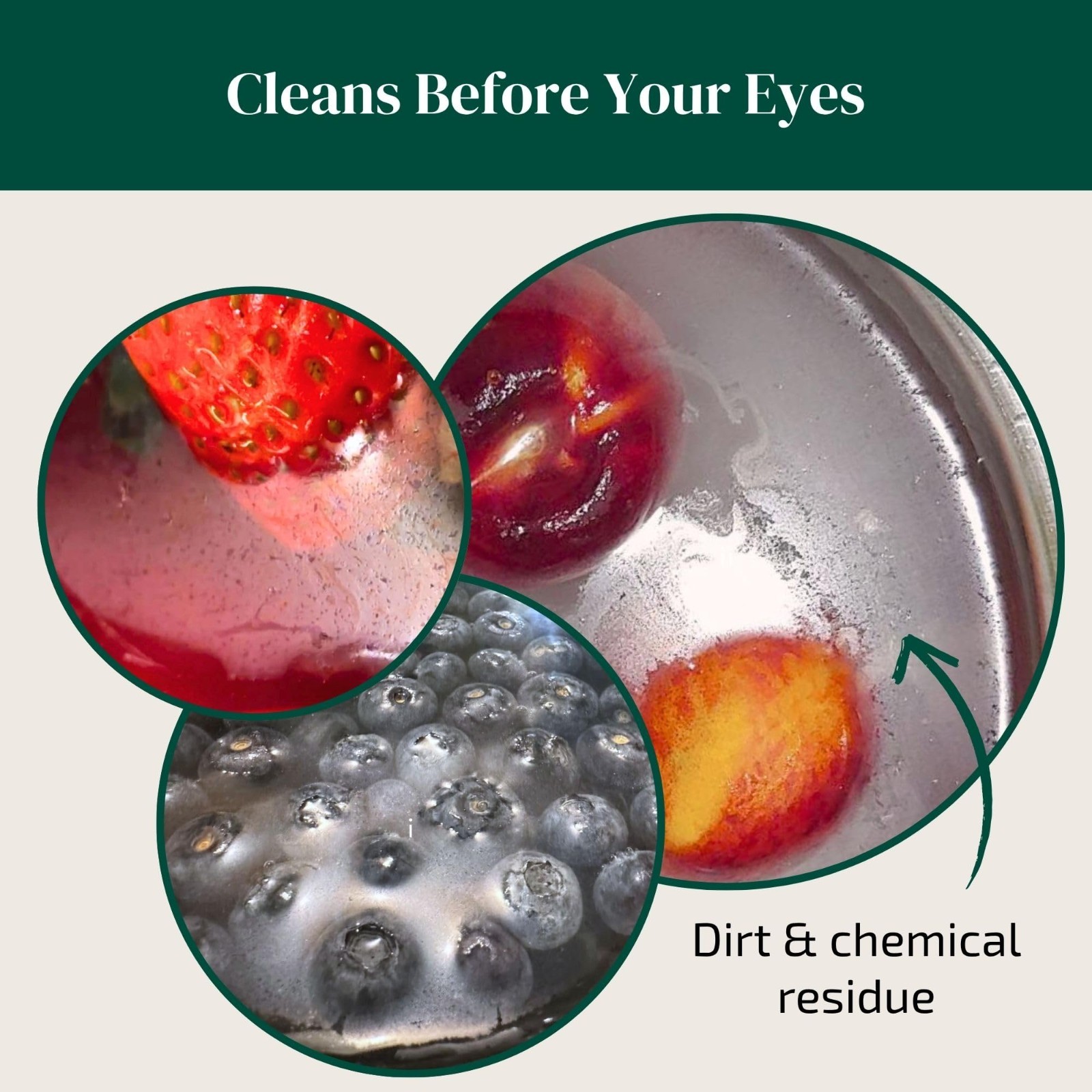 Natural Fruit & Vegetable Wash Powder – Produce Cleaner, Dirt & Residue Remover