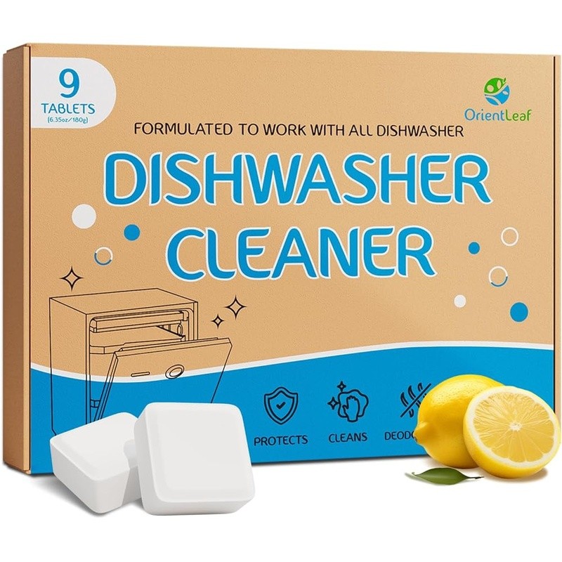 Dishwasher Cleaner Tablets Limescale Grease Remover Fresh Lemon Scent Easy Use