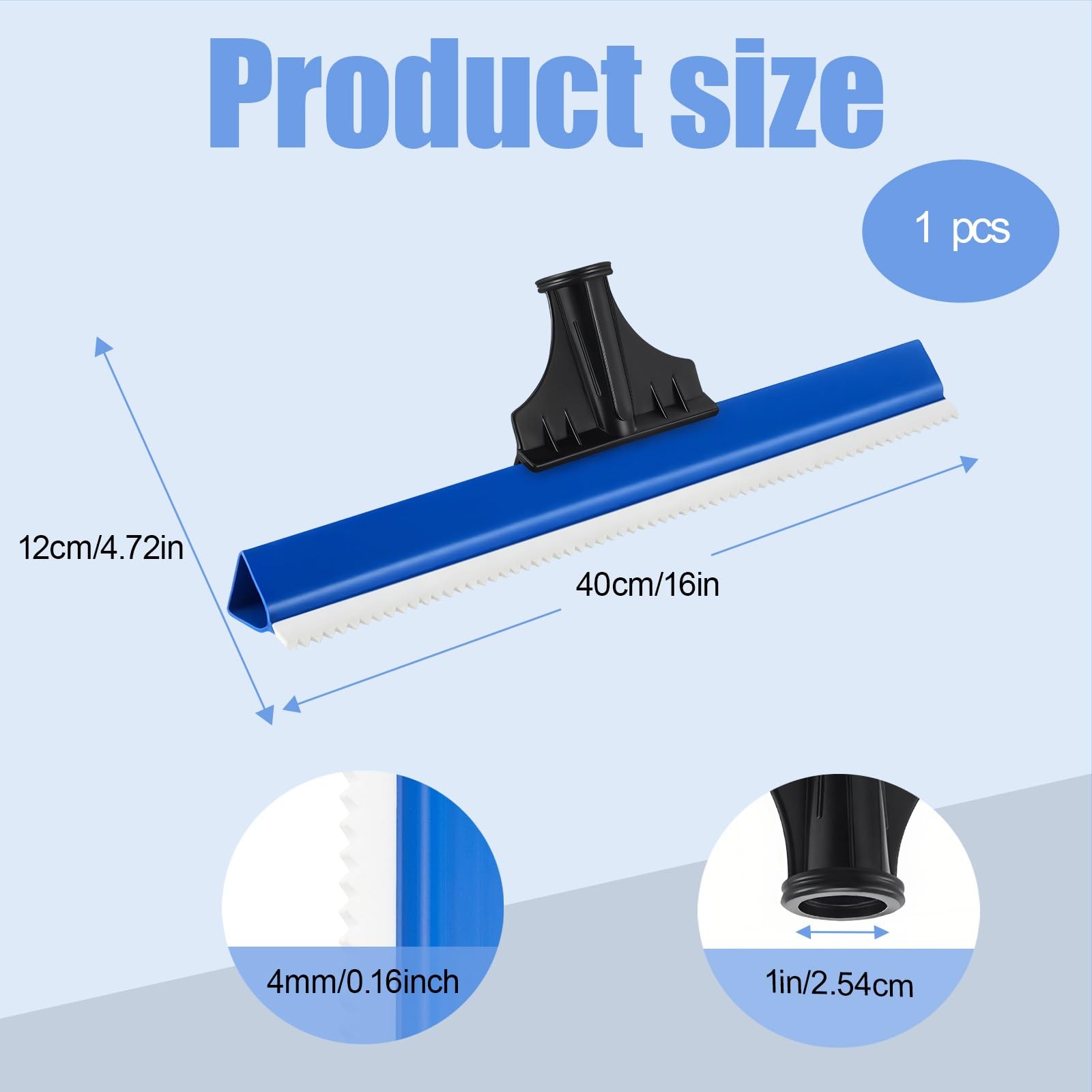1 Pack 16 Inches Epoxy Floor Squeegees Notched Squeegee for Self Leveling Cement