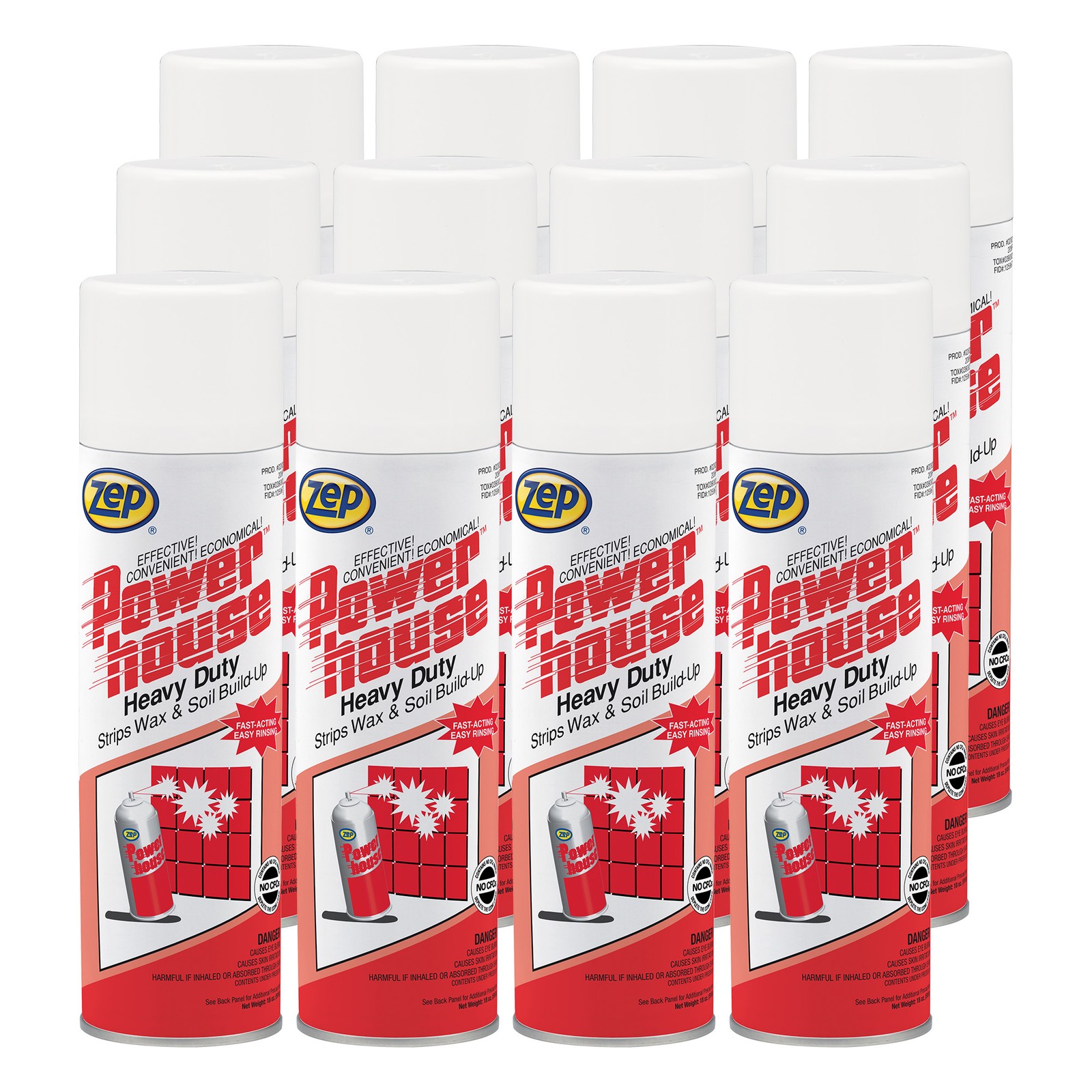 Zep Powerhouse Heavy-Duty Cleaner and Wax Stripper – 18 oz (Case of 12) – 28201