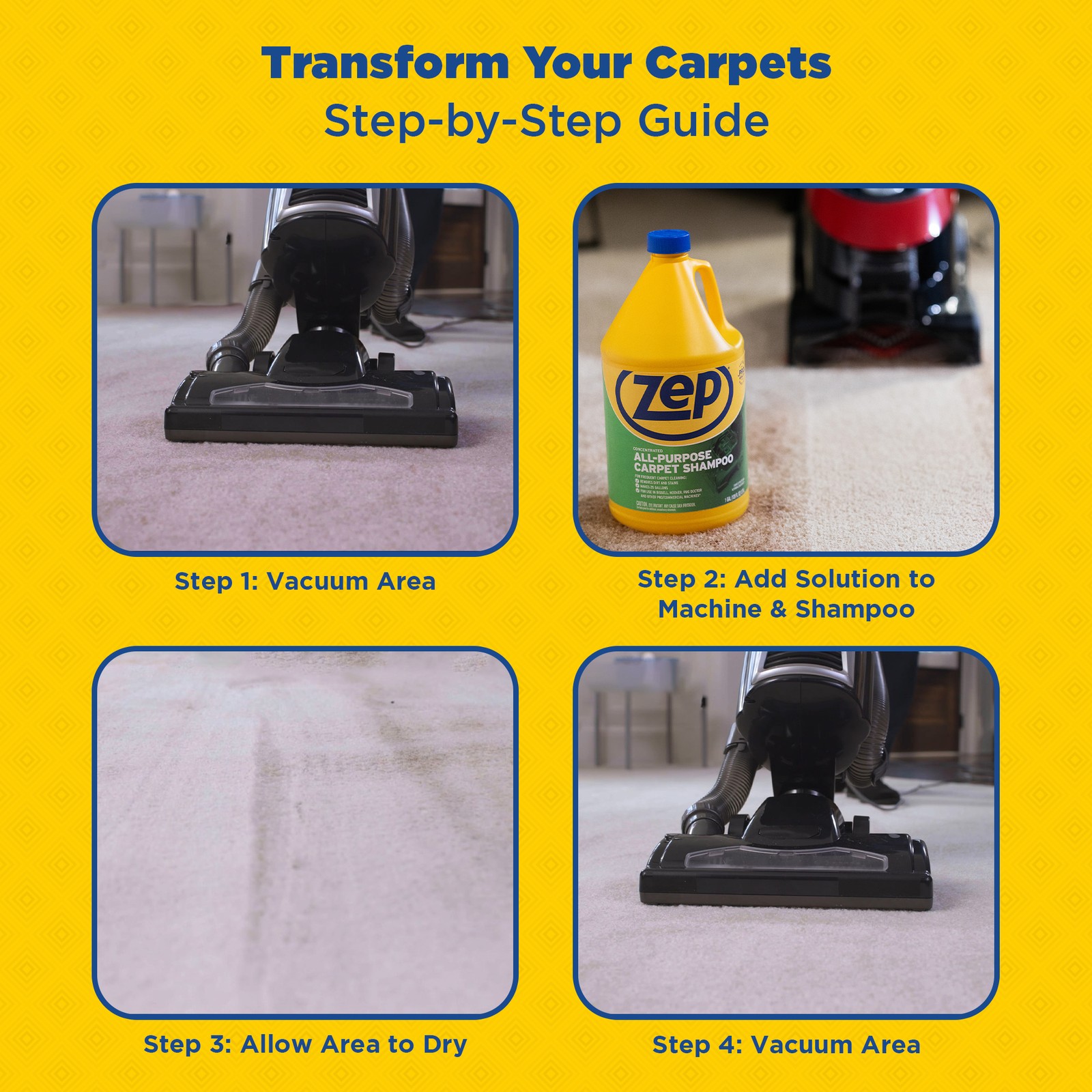 ZEP All-Purpose Carpet Shampoo Concentrate 128 oz ZUCEC128 (Case of 4)