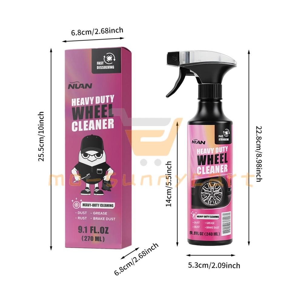 1-3Pack 270ml Powerful Wheel Cleaner Repair Polishing Car Rim Tire Cleaning Kit