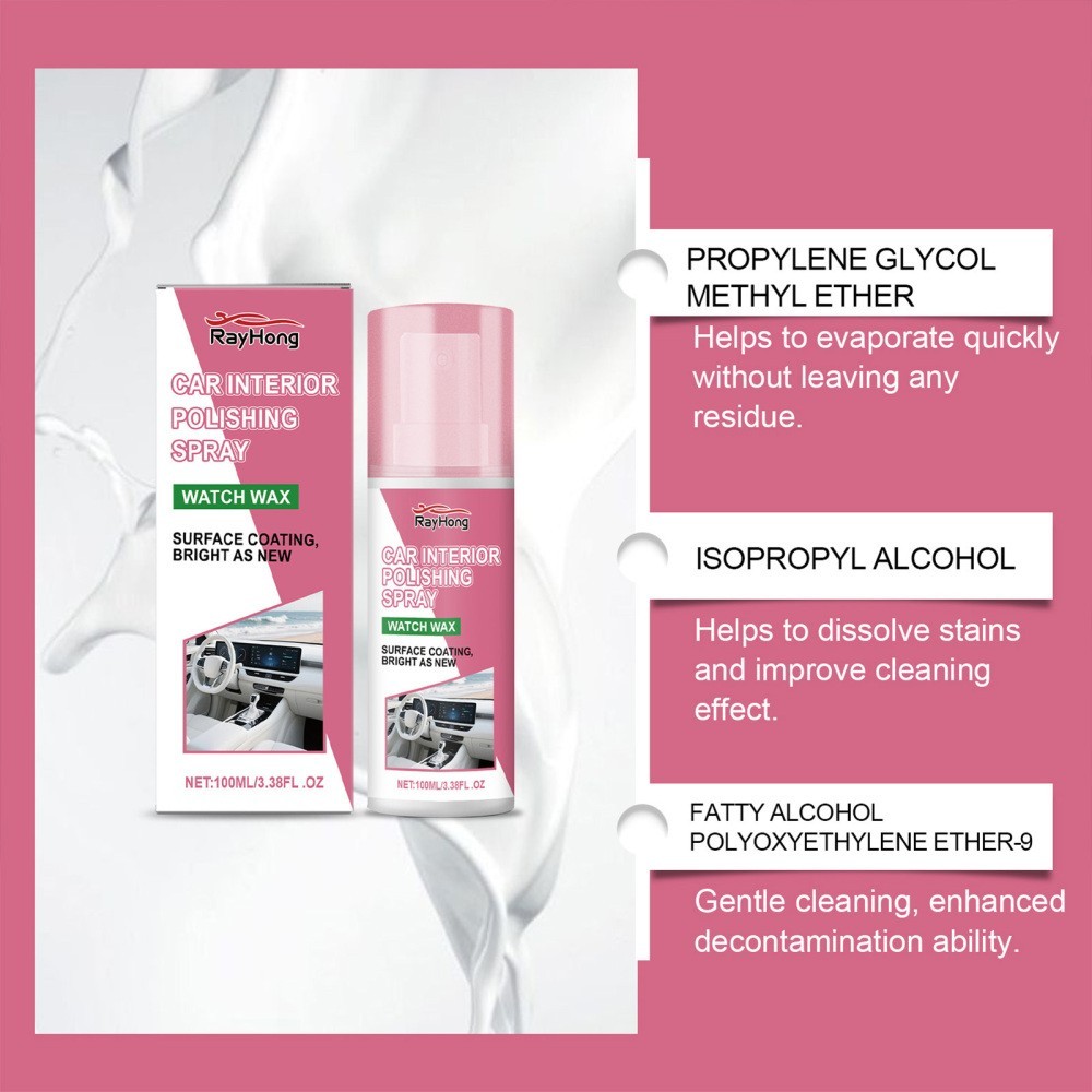 1/2/3/5X Polishing Cleaner Car Interior, Car Interior Detailer And Cleaner 100ML