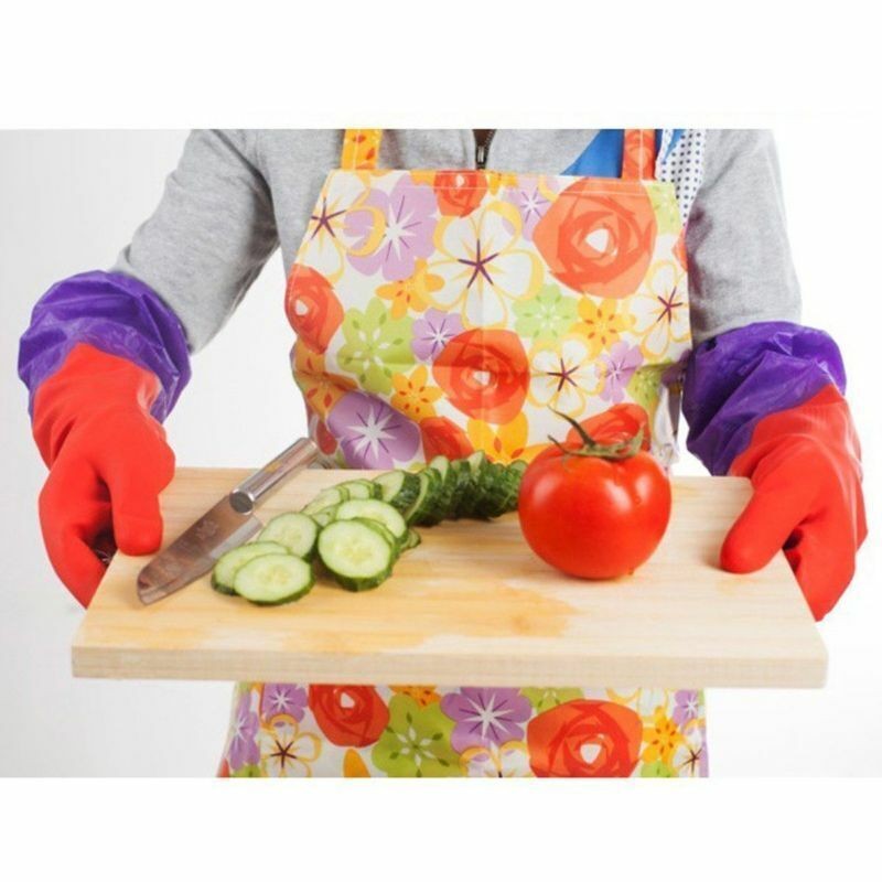 Kitchen Waterproof Long Dishwashing Cleaning Latex Washing Gloves PVC Housework