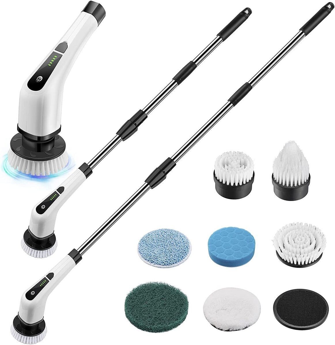 7 Heads Electric Spin Scrubber Cordless Bathtub Power Scrubber Rechargeable US