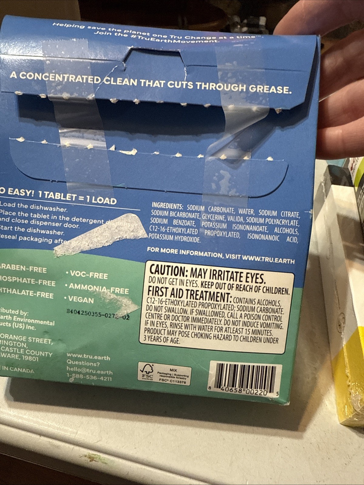 Tru Earth Dishwasher Detergent Tablets 40ct Dye, Fragrance, Paraben Free