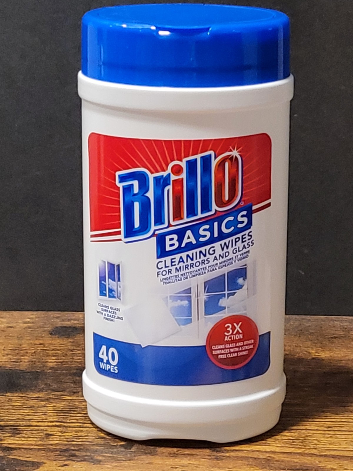 Brillo Basics Glass & Mirror Wipes – 2 Pack (80 Total) – Streak-Free Fresh Scent