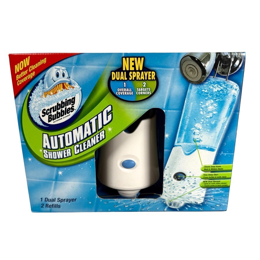 Scrubbing Bubbles Automatic Shower Cleaner Starter Kit 2 Refills 34oz Each NEW