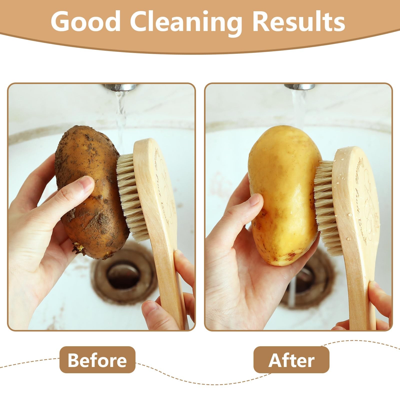 Vegetable Brush Cleaning Brush with Long Handle for Potato Carrot Cucumber and