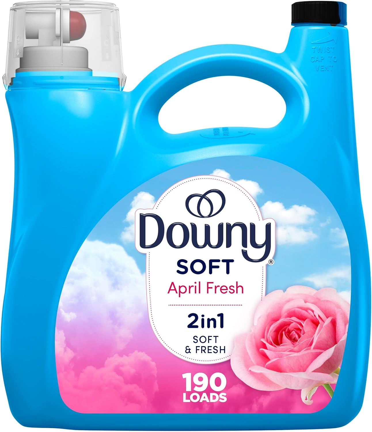 Soft, 2 in 1 Soft and Fresh Liquid Fabric Softener, April Fresh, 140 Fl Oz, 1…