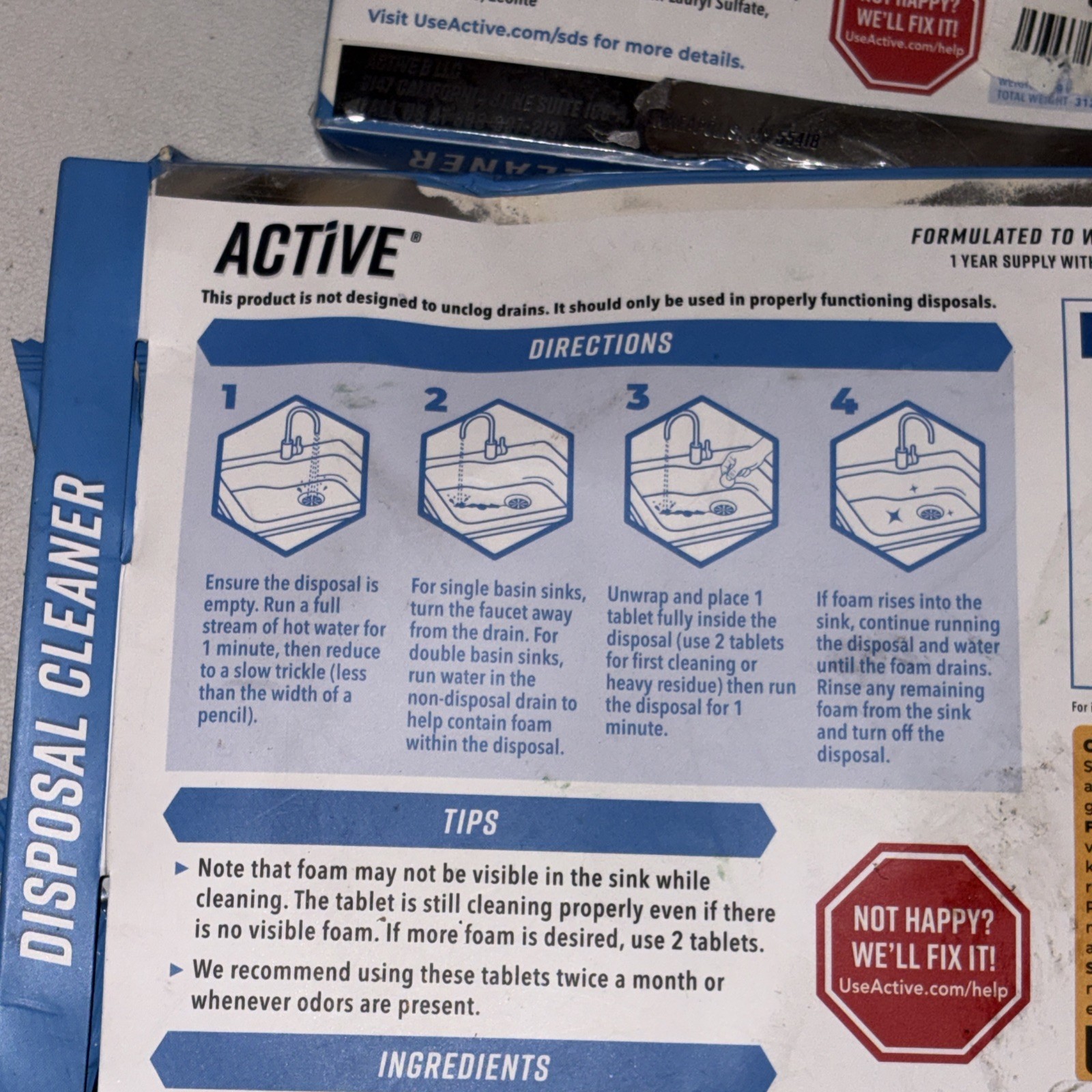 Active Garbage Disposal Cleaner Citrus 24 Tablets/ Washing Machine Cleaner 24ct