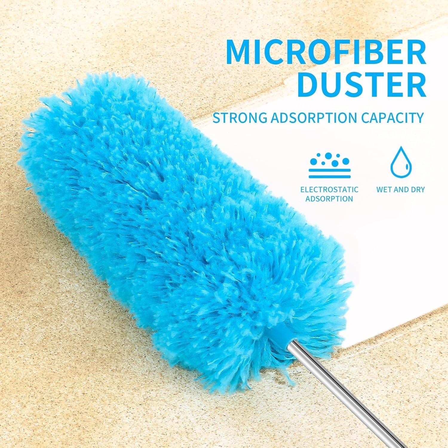 Lightweight Telescoping Mini Microfiber Duster Set for Home & Car Cleaning