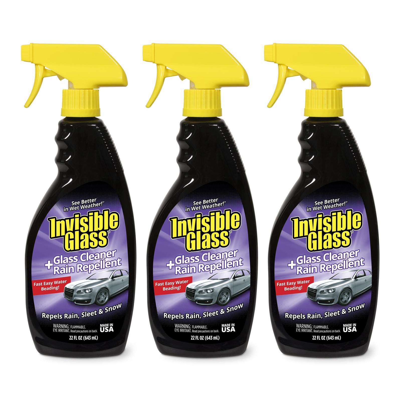 92184-3PK Glass Cleaner + Rain Repellent 2-in-1 Windshield and Window Spray, …