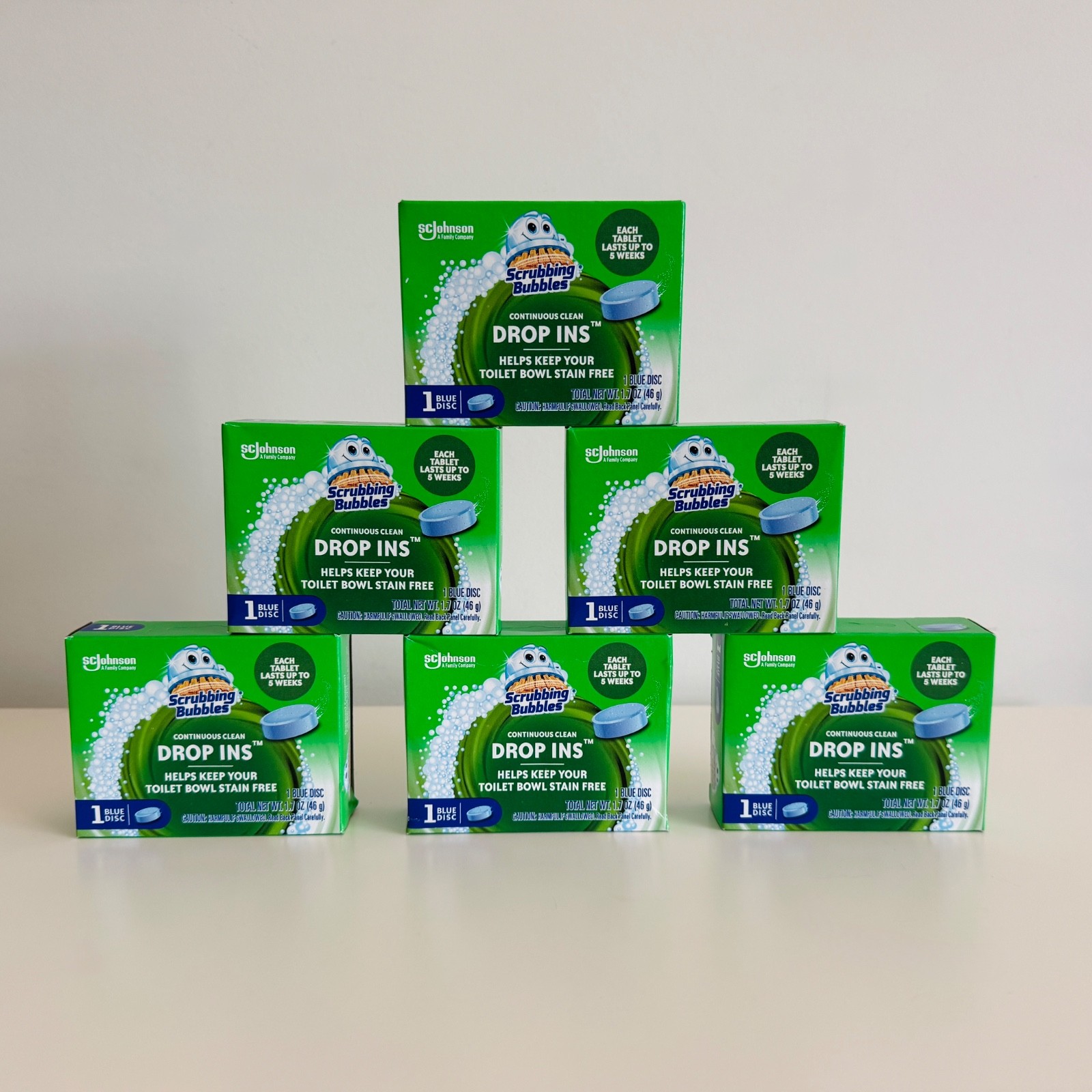 Scrubbing Bubbles Vanish Drop-Ins Toilet Cleaning Tablet 1 in each pack, 6 packs