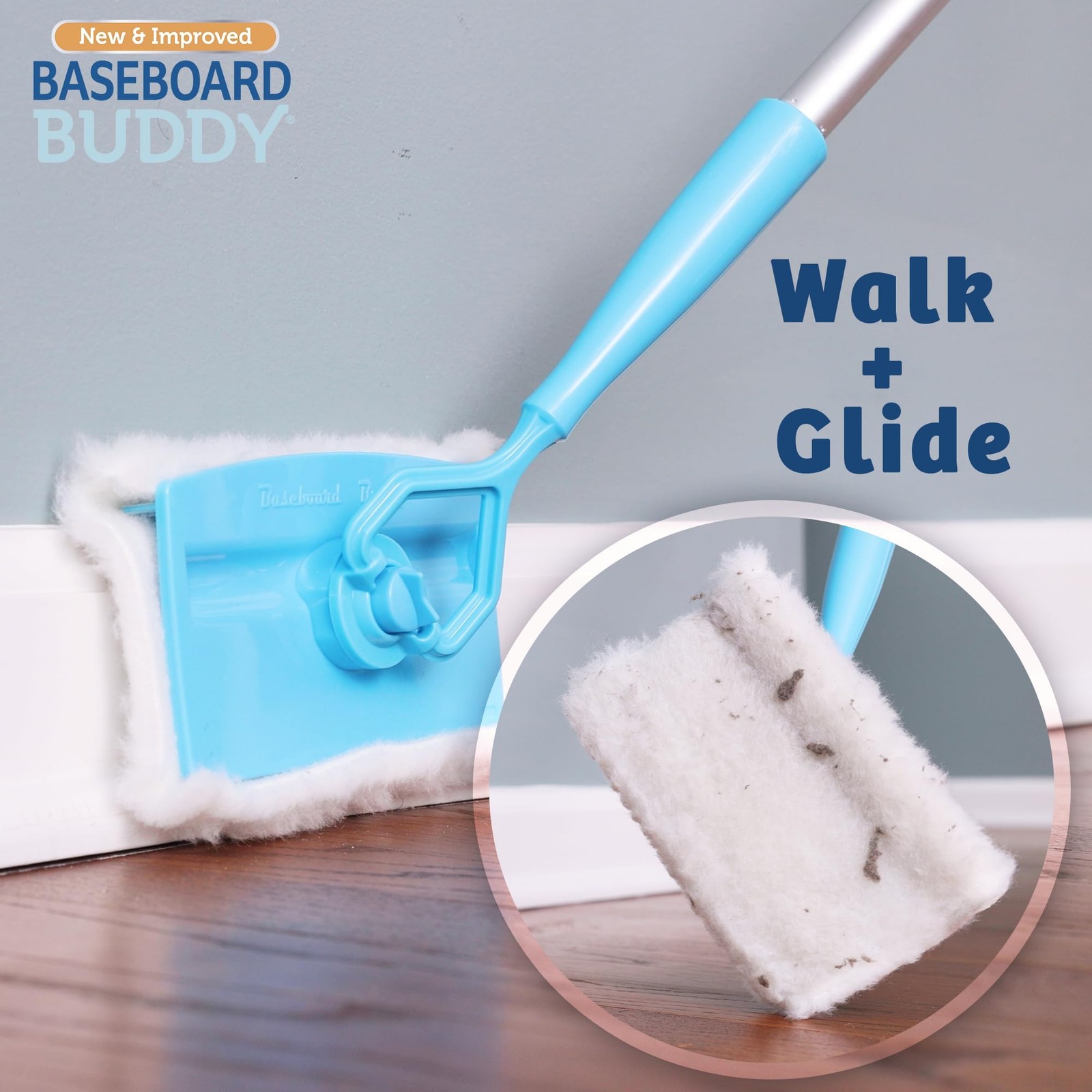 Baseboard Buddy | Lightweight Home Cleaning Essential, Buddy, Blue
