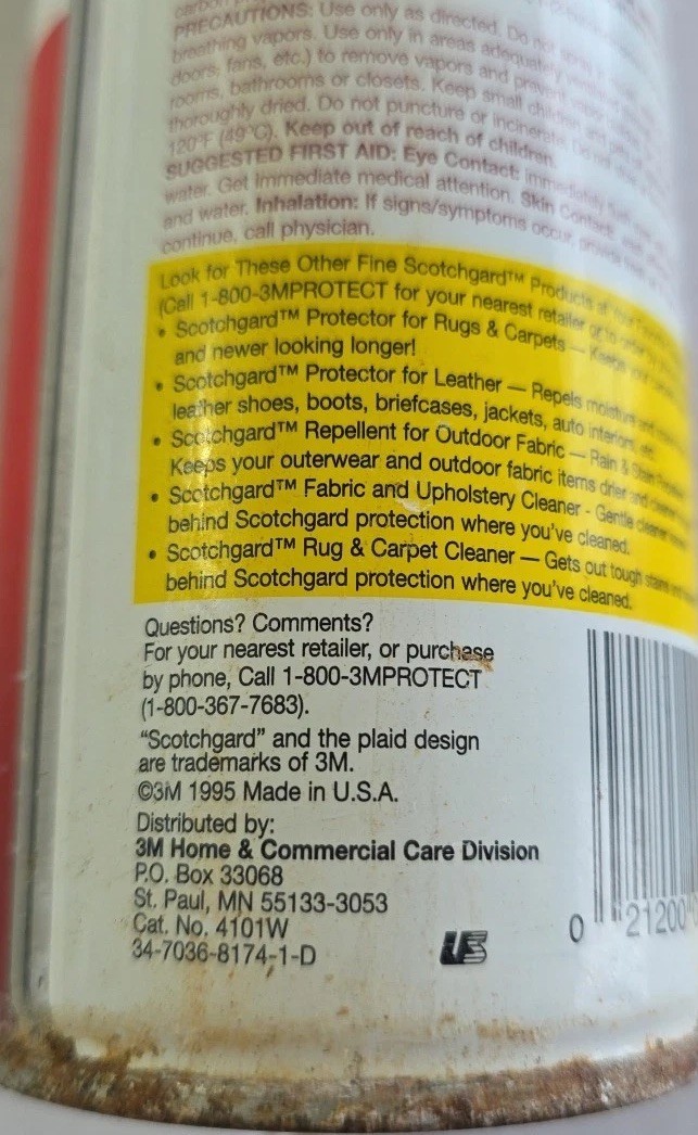 Scotch Gard Scotch Guard Protector Fabric Upholstery 14 oz 1995