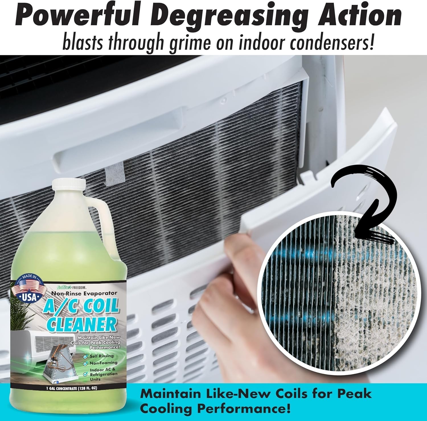 AC Coil Cleaner – 1 Gallon No Rinse Coil Cleaner for Air Conditioners