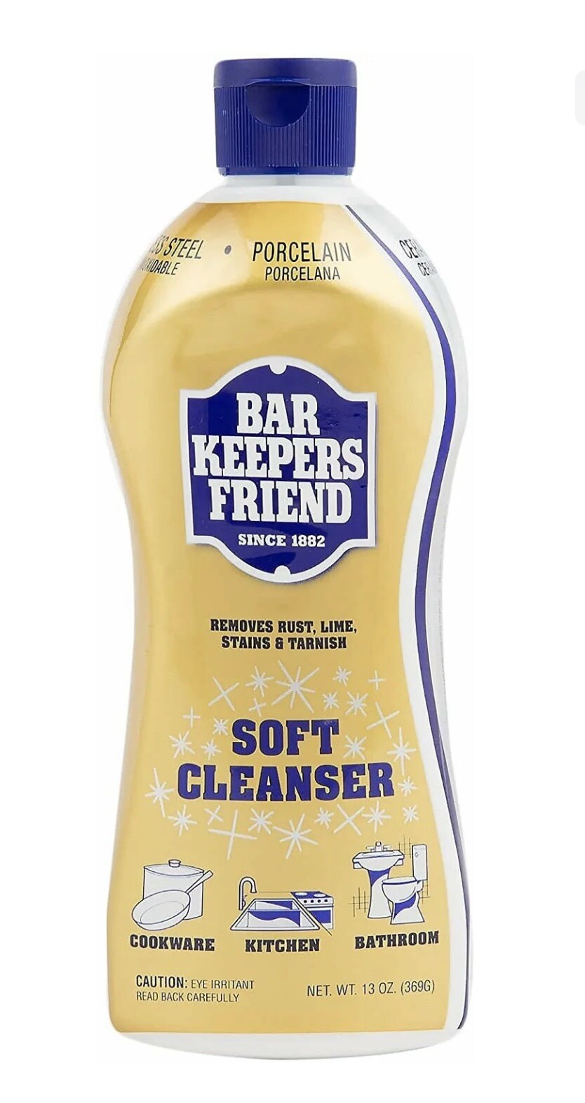 1 Pack, BAR KEEPERS FRIEND SOFT CLEANSER KITCHEN RUST LIME STAINS REMOVER 13oz