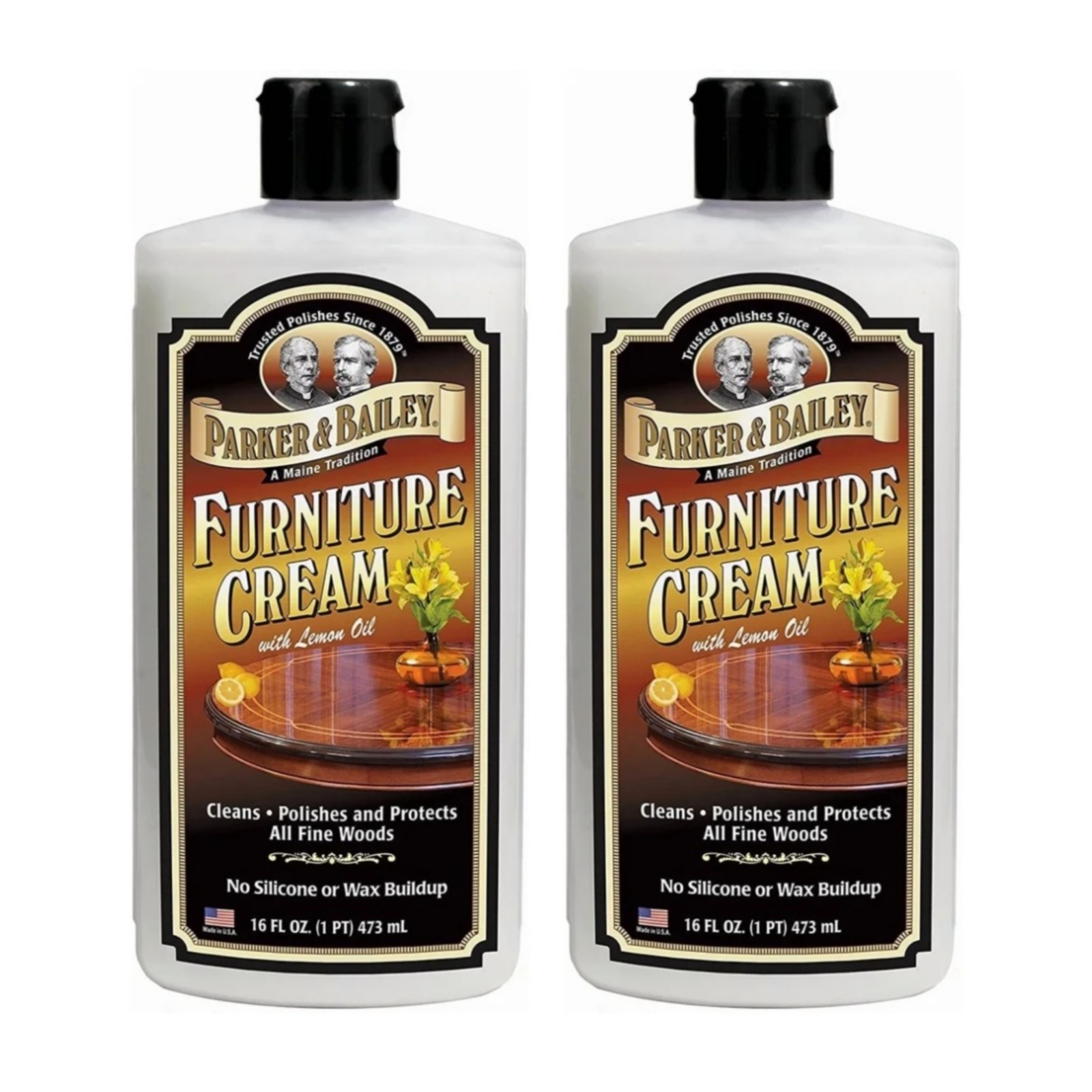 Parker & Bailey Furniture Cream Wood Cleaner Polish Lemon Oil 16oz 2 Pack